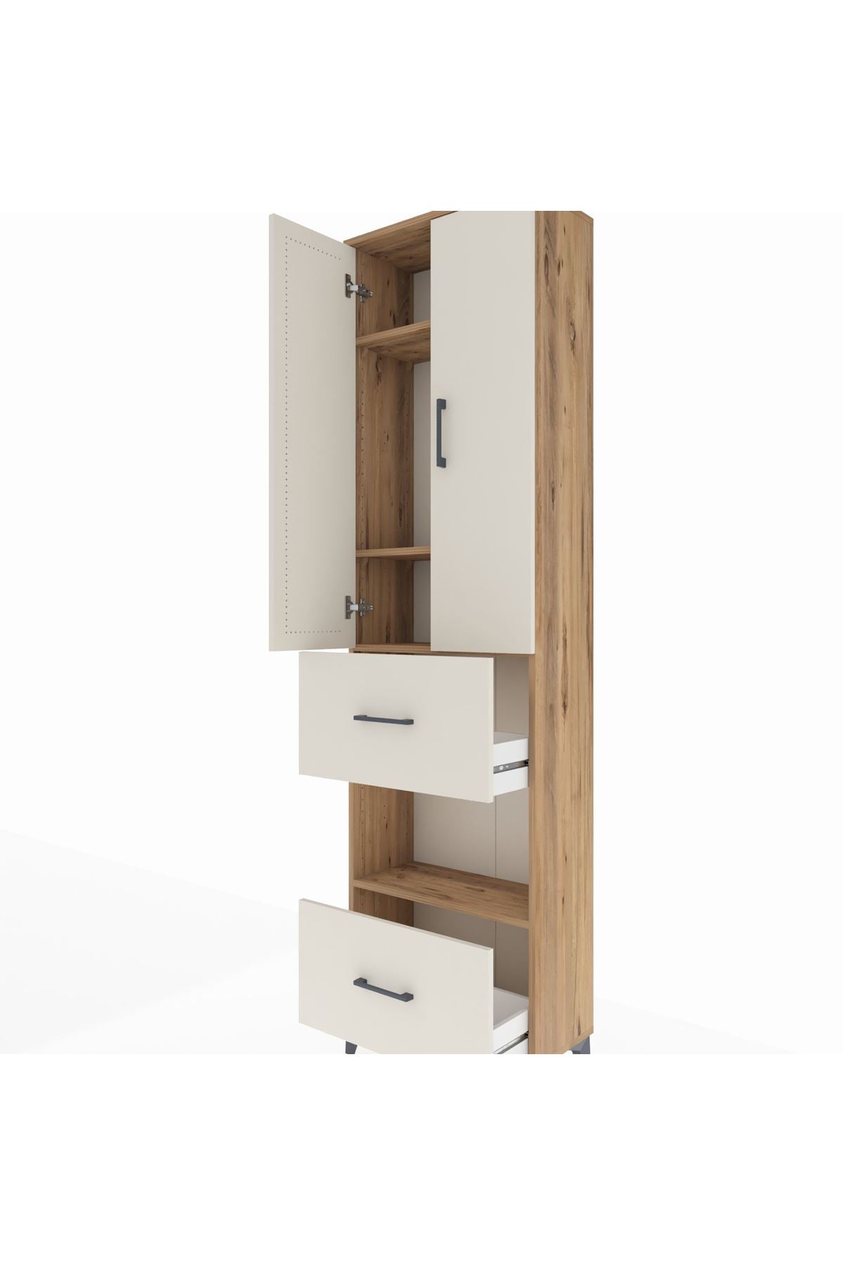 Arges Dolap 4 Raflı 2 Çekmeceli 2 Kapaklı 60x30x221 - S29M146V7A