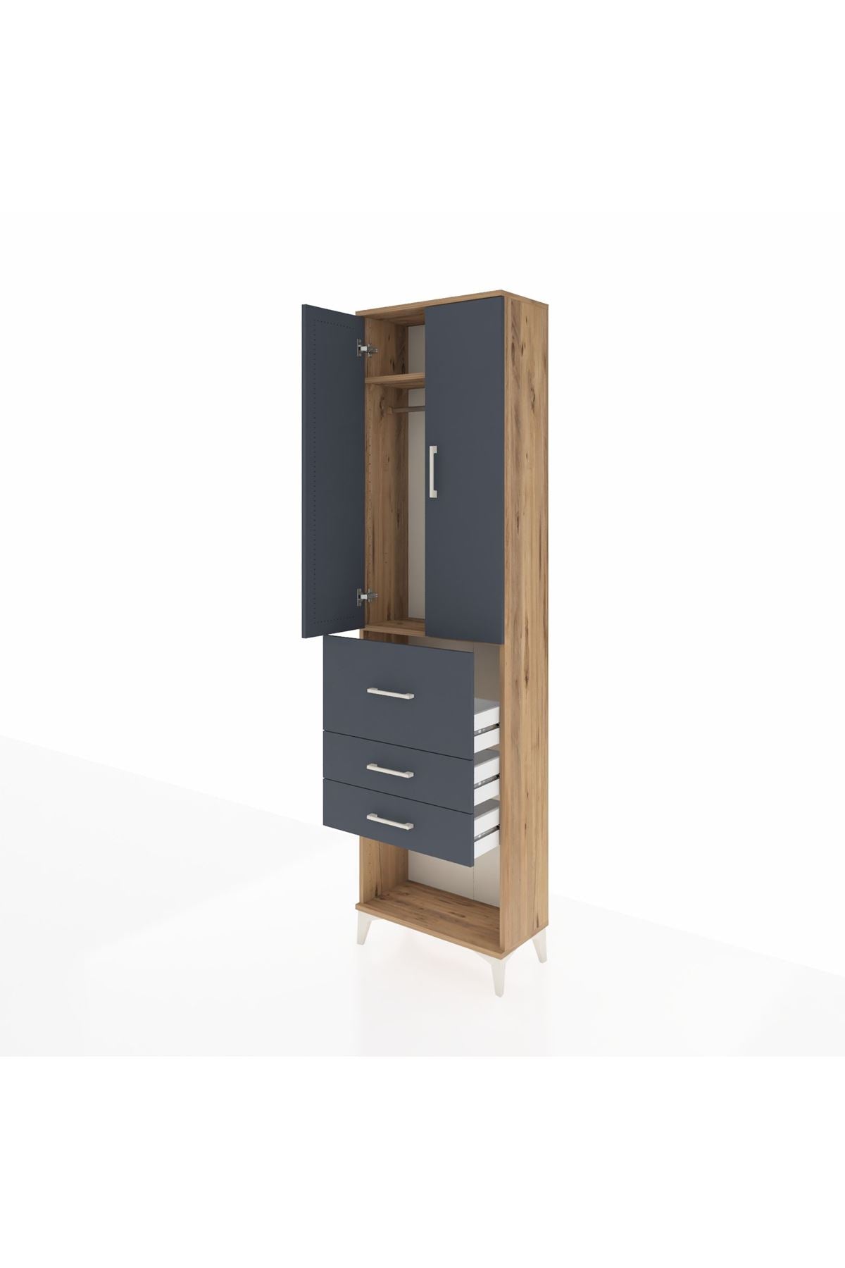 Arges Dolap 2 Raflı 3 Çekmeceli 2 Kapaklı 60x30x221 - S29M148V8A