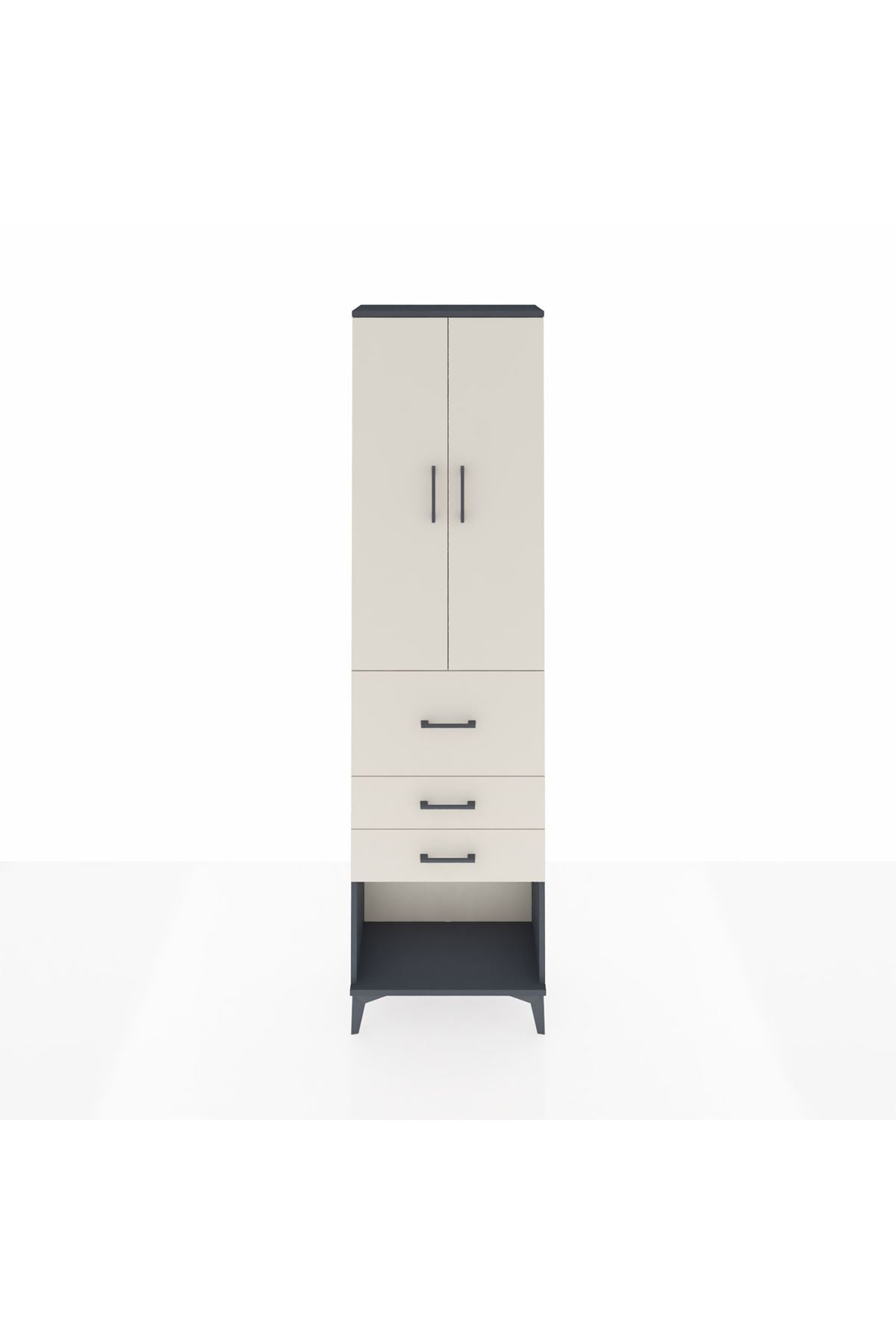 Arges Dolap 3 Raflı 3 Çekmeceli 2 Kapaklı 60x30x221 - S29M149V4A