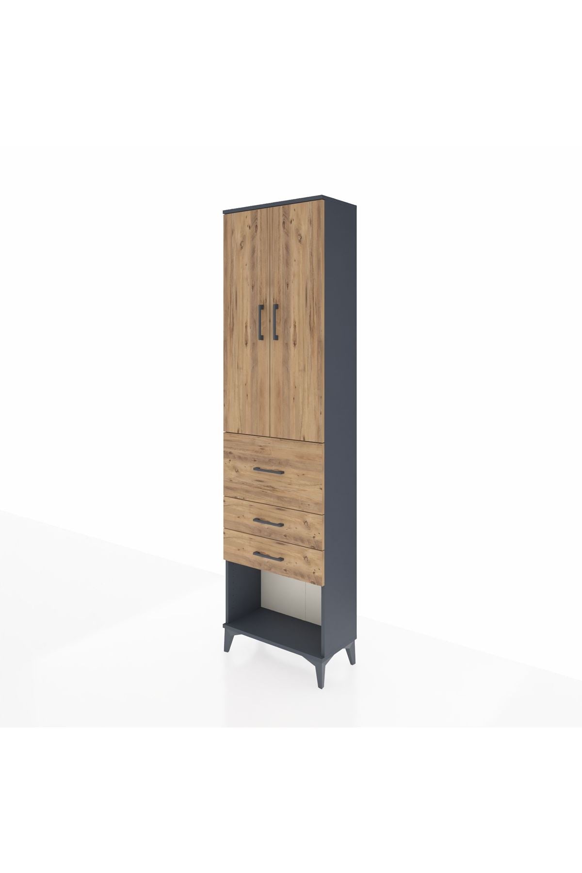 Arges Dolap 3 Raflı 3 Çekmeceli 2 Kapaklı 60x30x221 - S29M149V6A