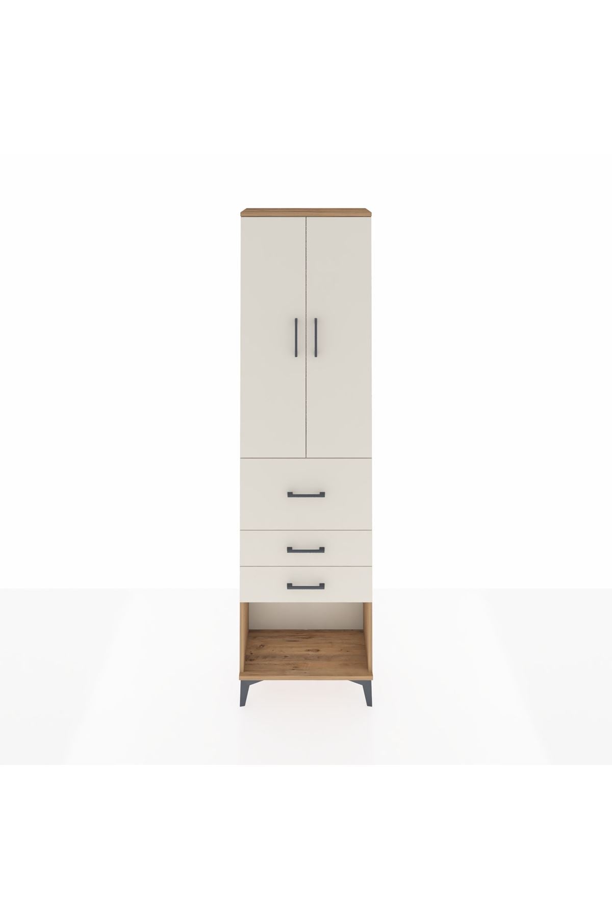 Arges Dolap 3 Raflı 3 Çekmeceli 2 Kapaklı 60x30x221 - S29M149V7A