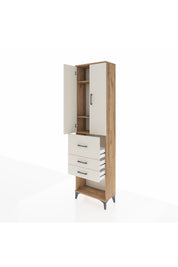 Arges Dolap 3 Raflı 3 Çekmeceli 2 Kapaklı 60x30x221 - S29M149V7A