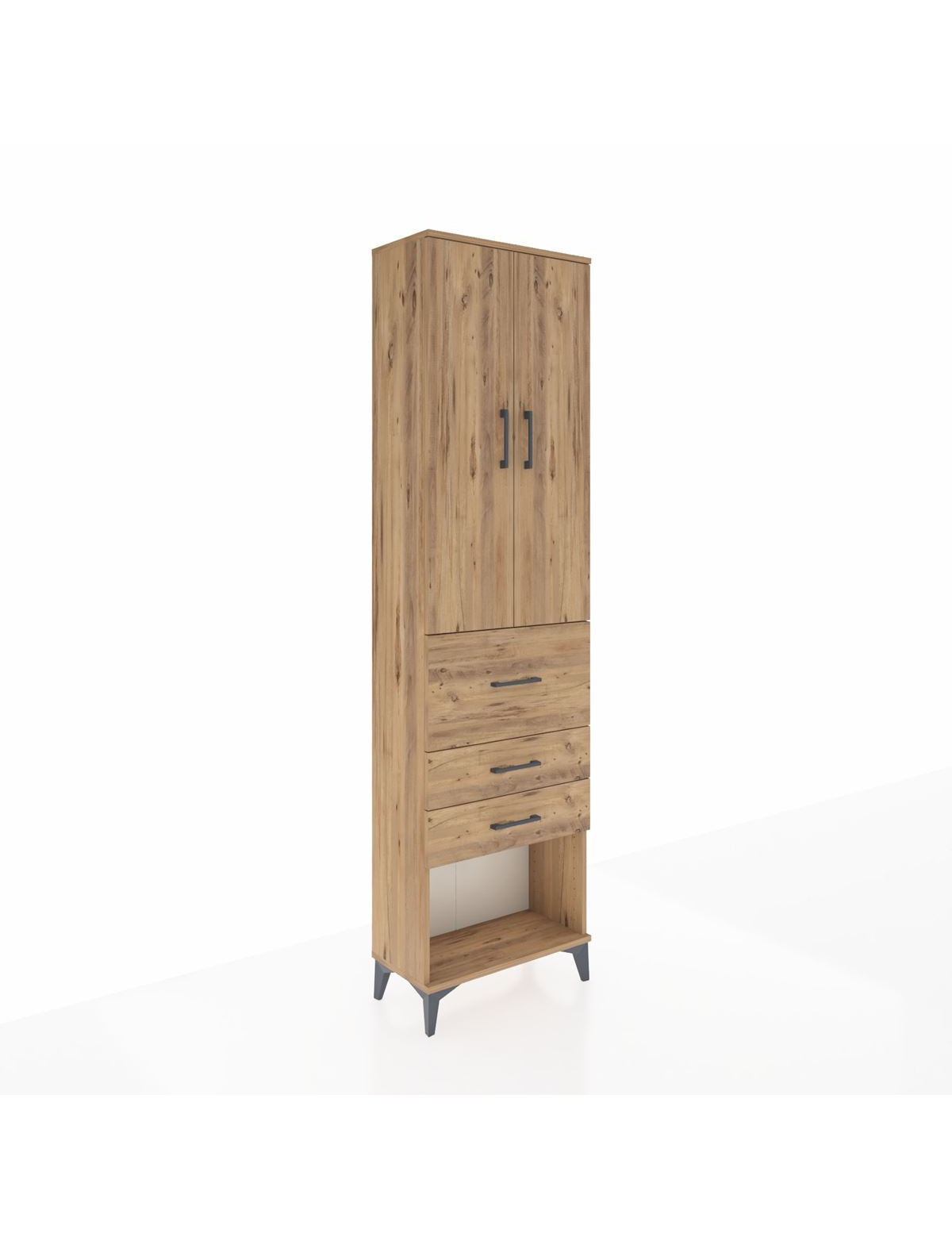 Arges Dolap 3 Raflı 3 Çekmeceli 2 Kapaklı 60x30x221 - S29M149V9A