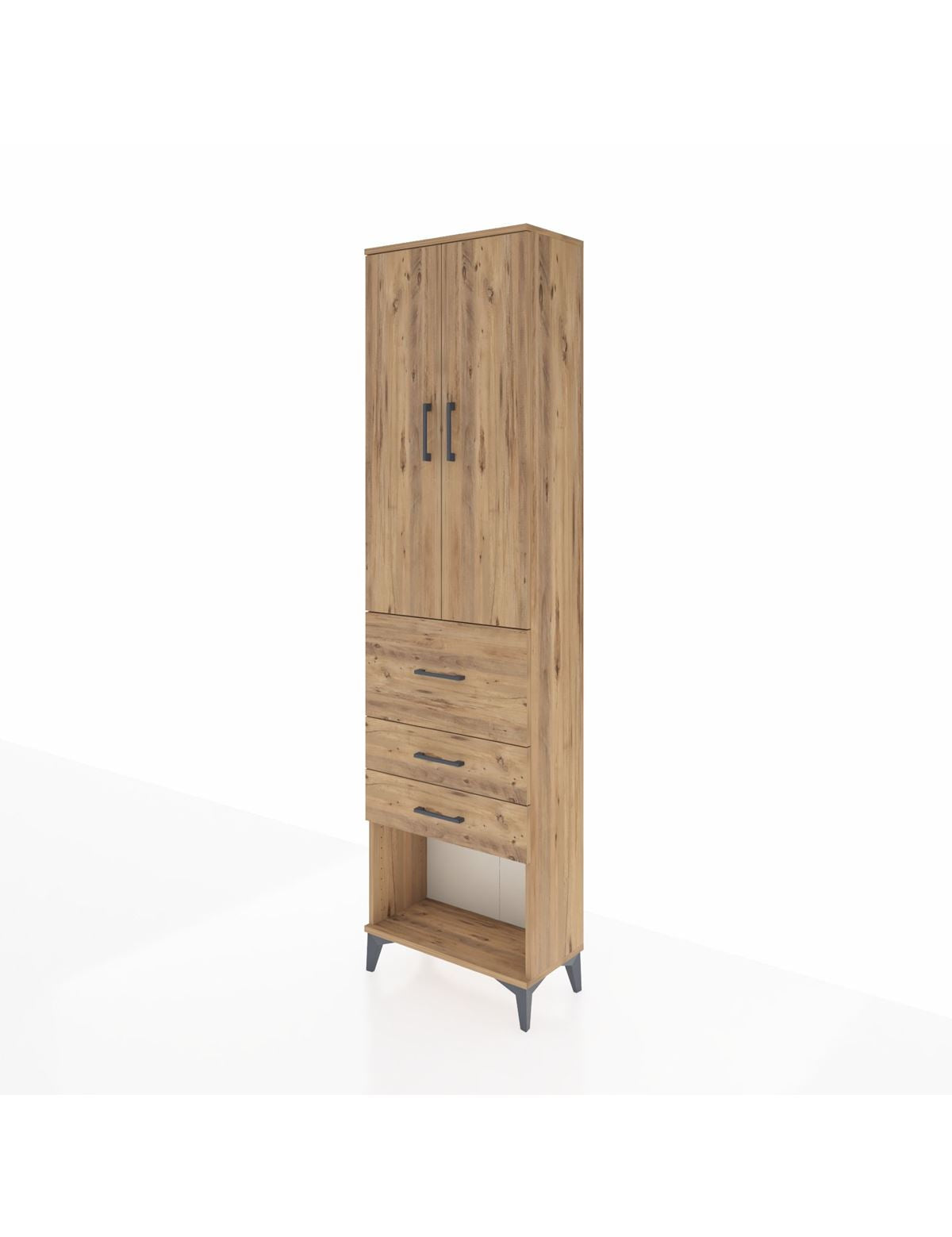 Arges Dolap 3 Raflı 3 Çekmeceli 2 Kapaklı 60x30x221 - S29M149V9A