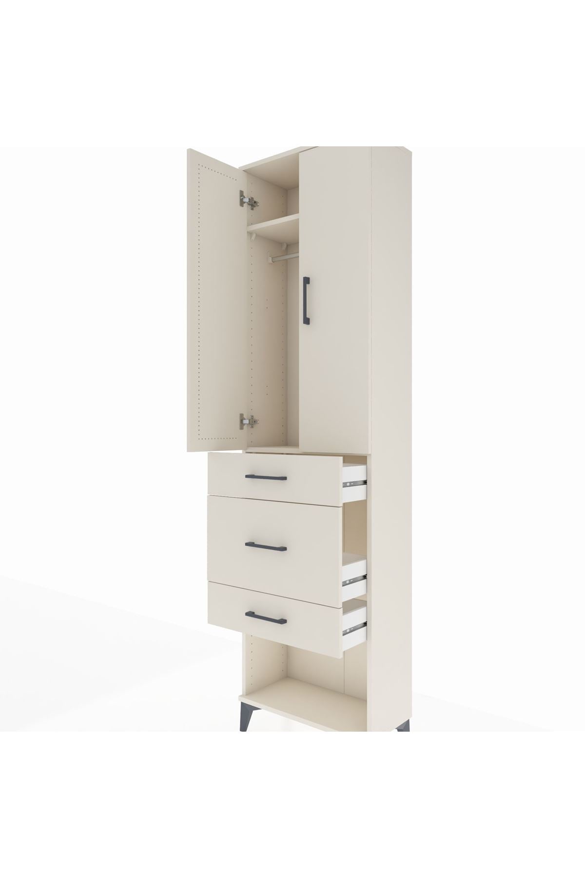 Arges Dolap 2 Raflı 3 Çekmeceli Tek Askılı 60x30x221 - S29M151V1A