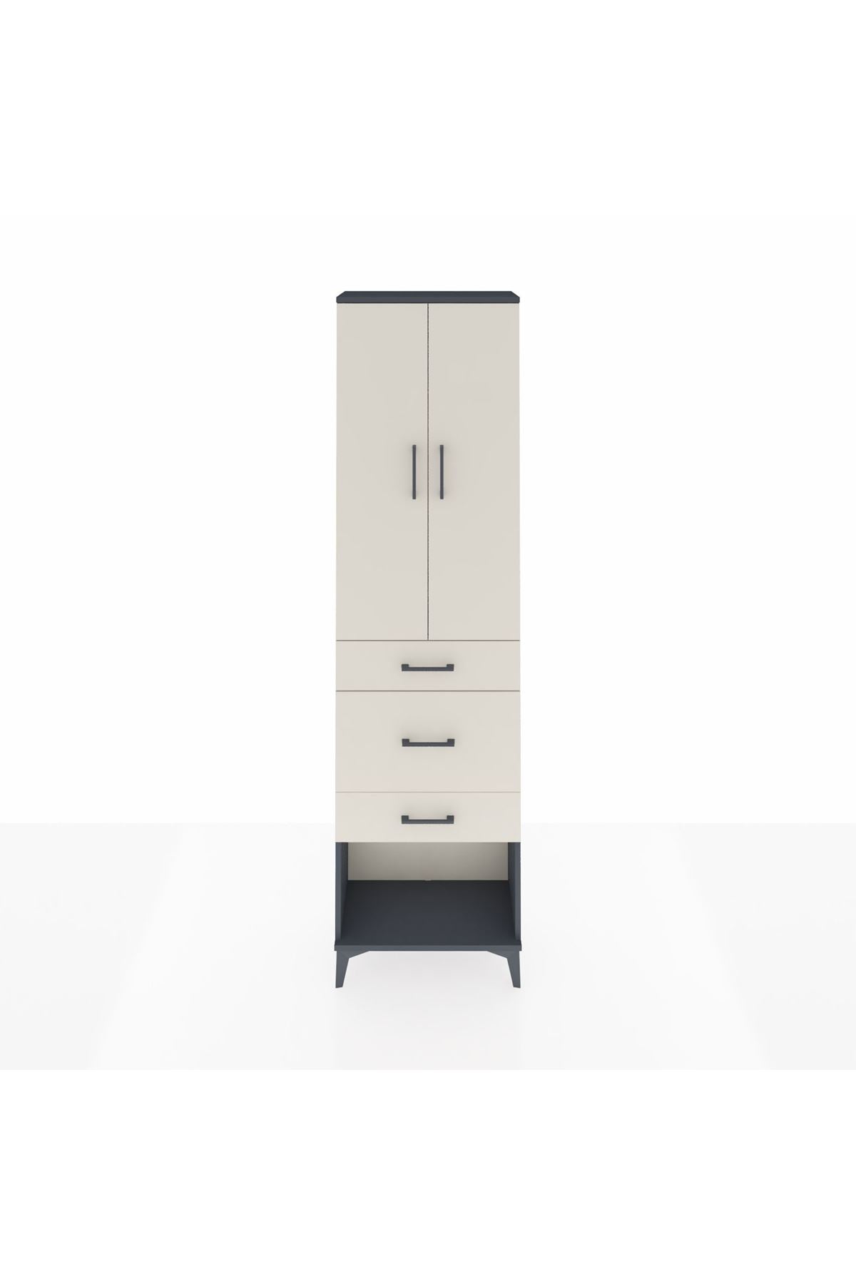 Arges Dolap 2 Raflı 3 Çekmeceli Tek Askılı 60x30x221 - S29M151V4A