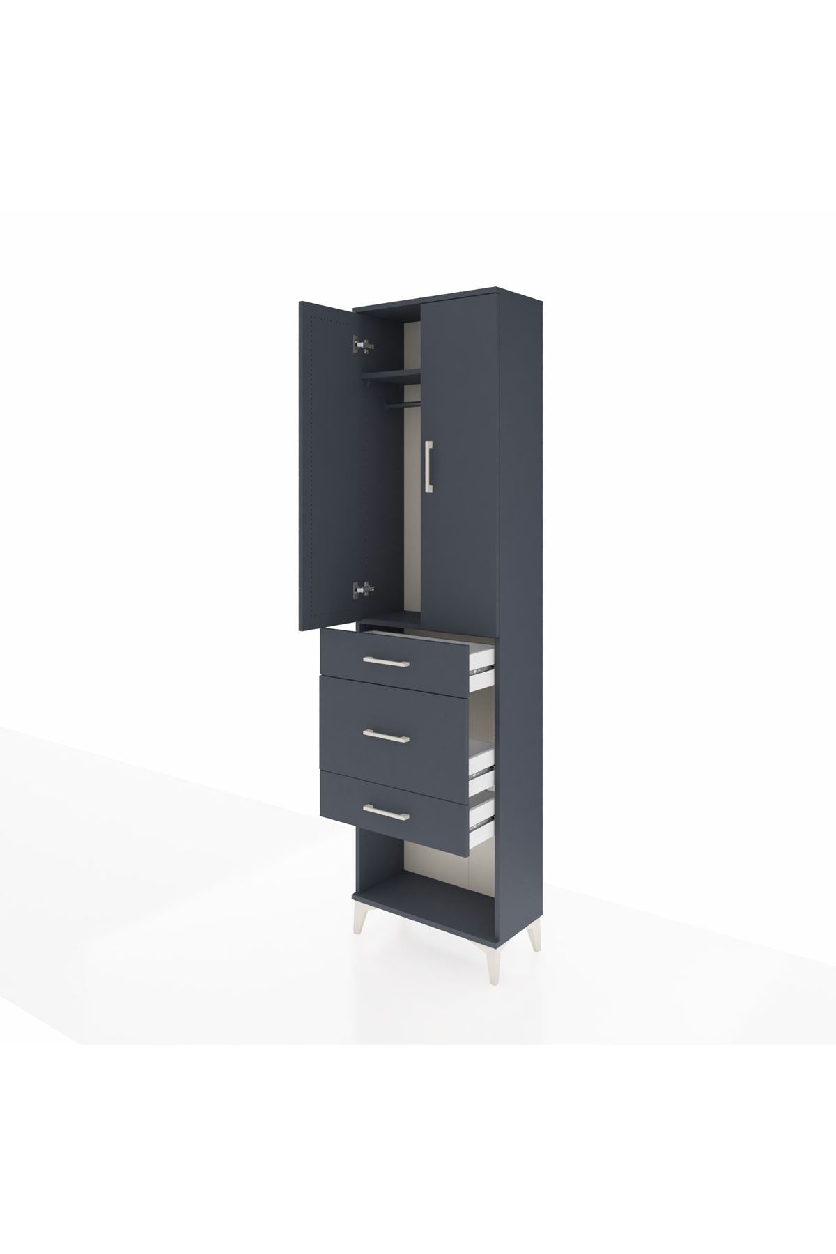Arges Dolap 2 Raflı 3 Çekmeceli Tek Askılı 60x30x221 - S29M151V5A