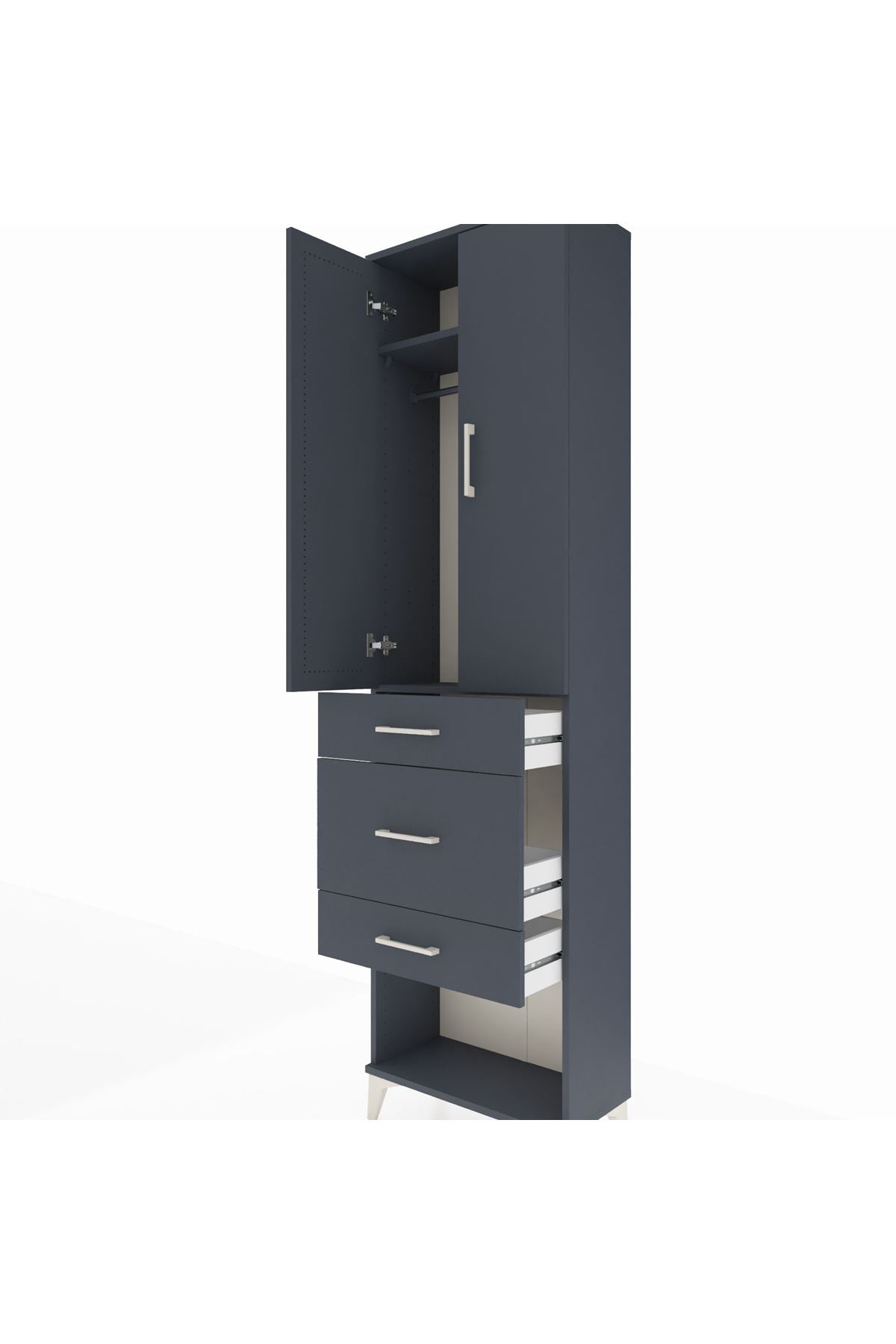 Arges Dolap 2 Raflı 3 Çekmeceli Tek Askılı 60x30x221 - S29M151V5A