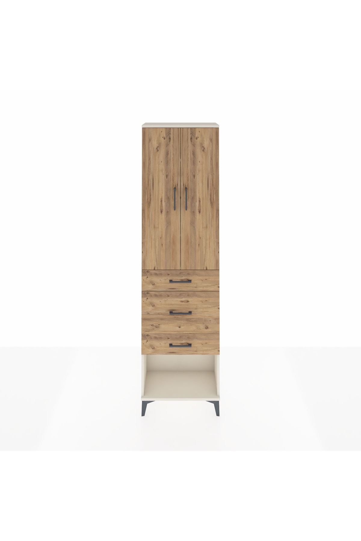 Arges Dolap 3 Raflı 3 Çekmeceli 2 Kapaklı 60x30x221 - S29M152V3A