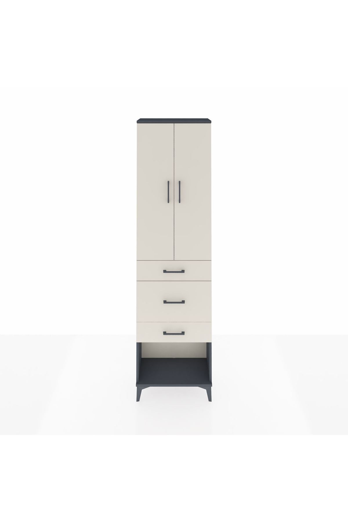 Arges Dolap 3 Raflı 3 Çekmeceli 2 Kapaklı 60x30x221 - S29M152V4A