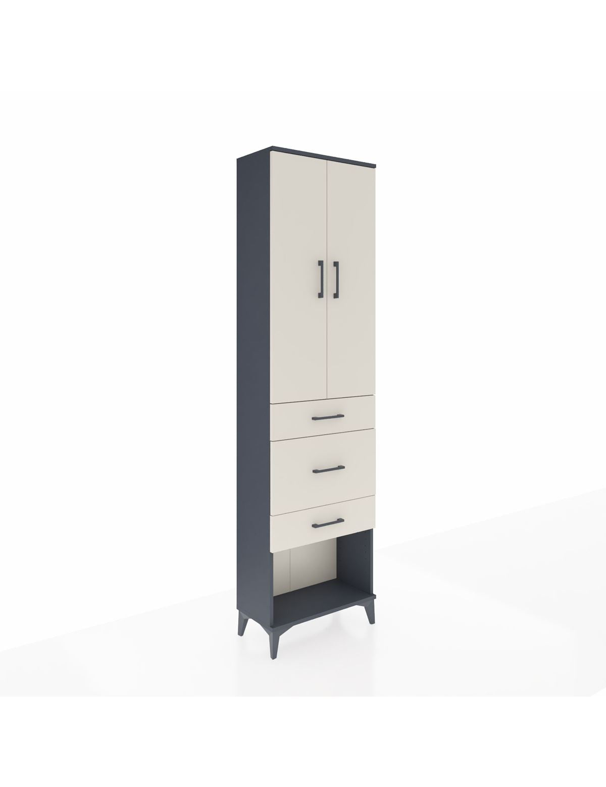 Arges Dolap 3 Raflı 3 Çekmeceli 2 Kapaklı 60x30x221 - S29M152V4A