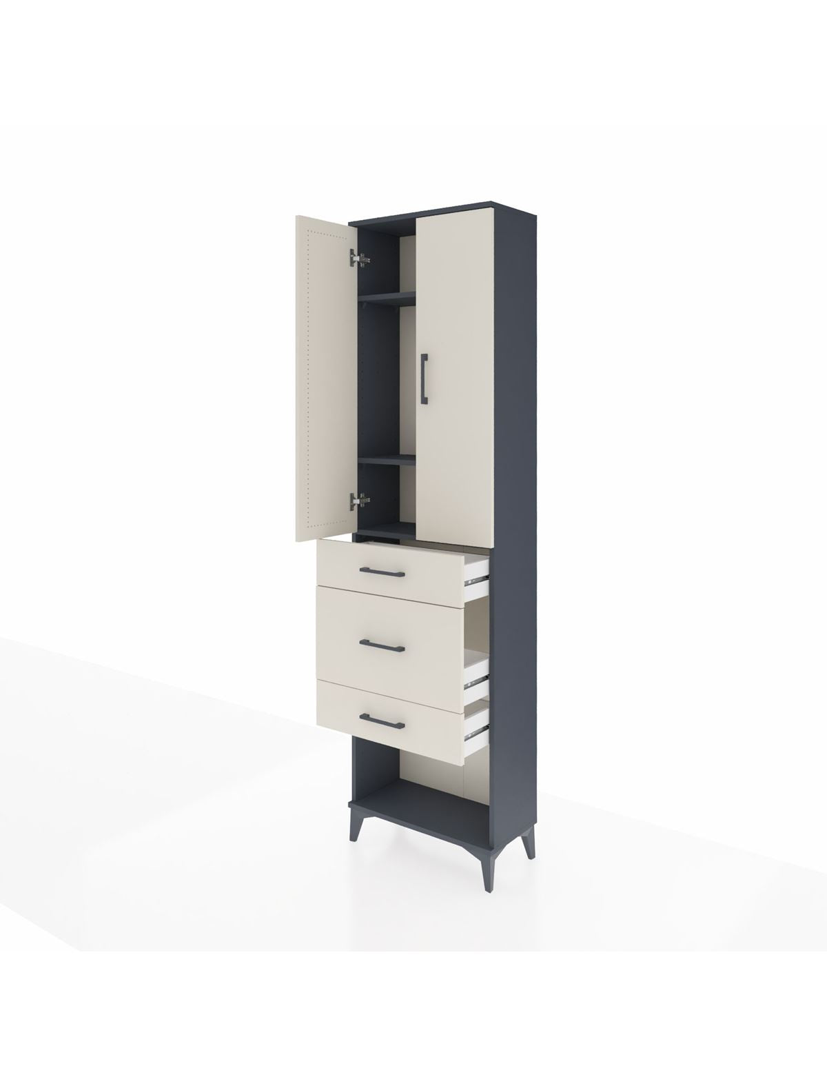 Arges Dolap 3 Raflı 3 Çekmeceli 2 Kapaklı 60x30x221 - S29M152V4A