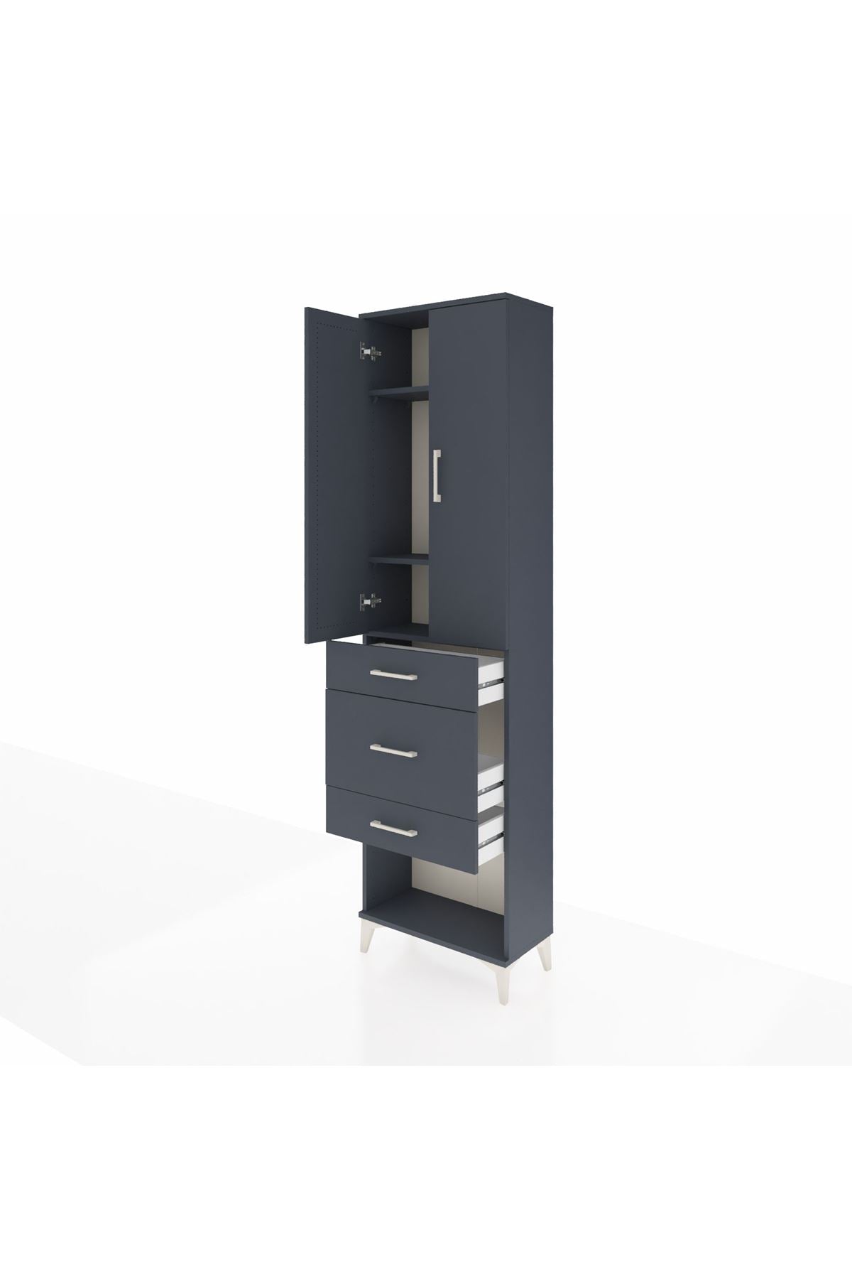 Arges Dolap 3 Raflı 3 Çekmeceli 2 Kapaklı 60x30x221 - S29M152V5A