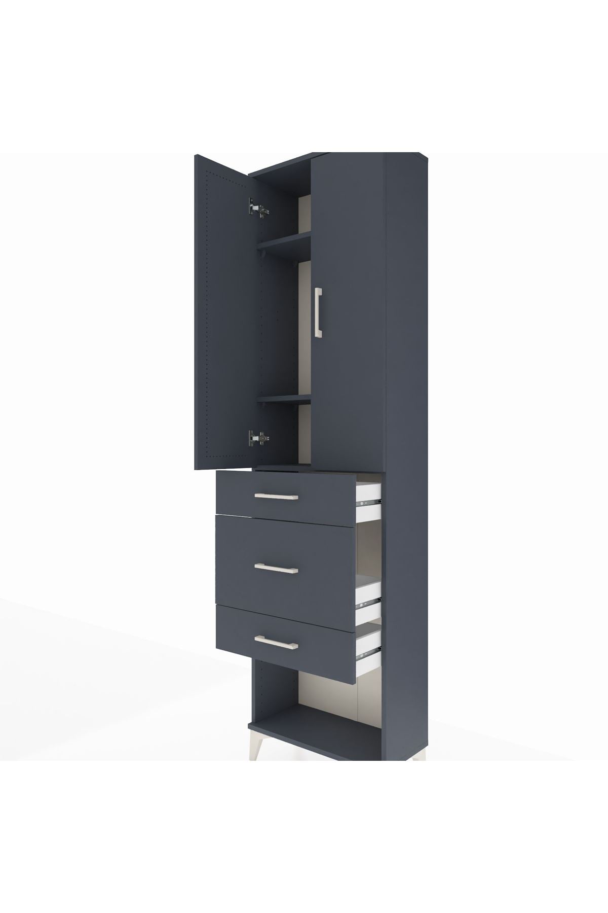 Arges Dolap 3 Raflı 3 Çekmeceli 2 Kapaklı 60x30x221 - S29M152V5A