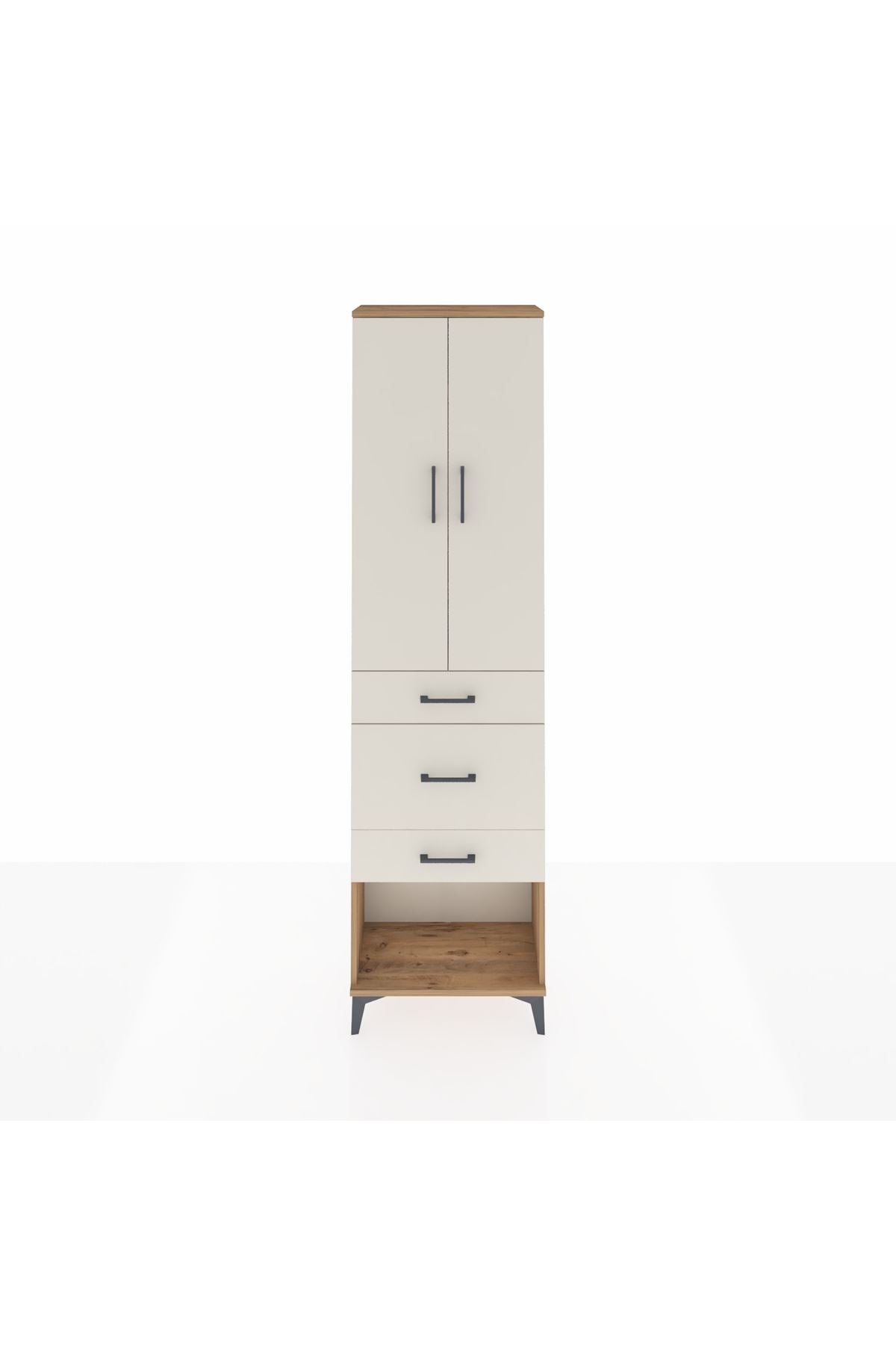 Arges Dolap 3 Raflı 3 Çekmeceli 2 Kapaklı 60x30x221 - S29M152V7A
