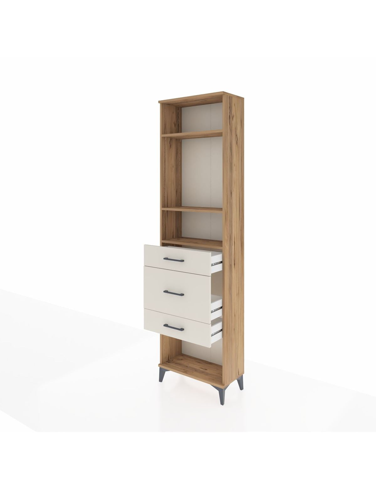 Arges Dolap 3 Raflı 3 Çekmeceli 60x30x221 - S29M153V7A