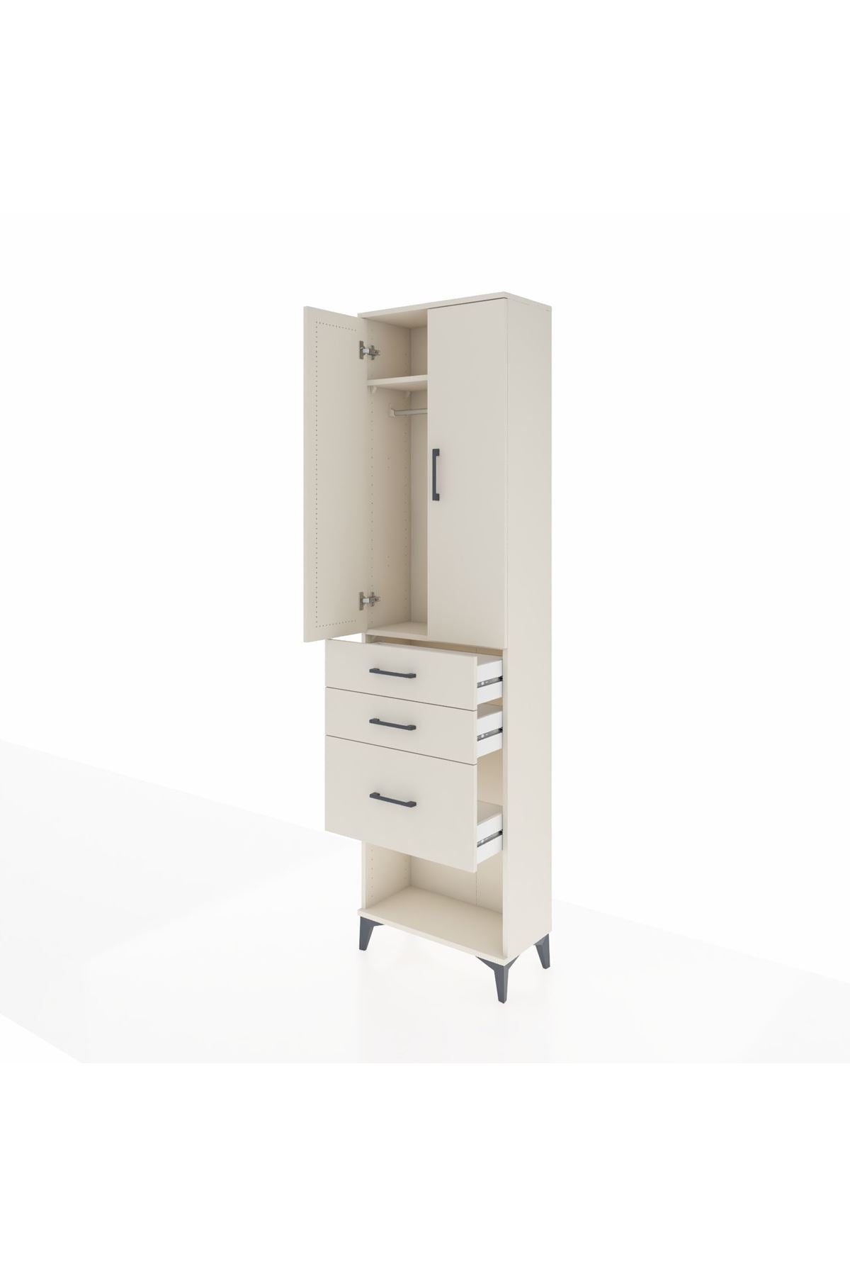 Arges Dolap 2 Raflı 3 Çekmeceli Tek Askılı 60x30x221 - S29M157V1A