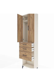 Arges Dolap 2 Raflı 3 Çekmeceli Tek Askılı 60x30x221 - S29M157V3A