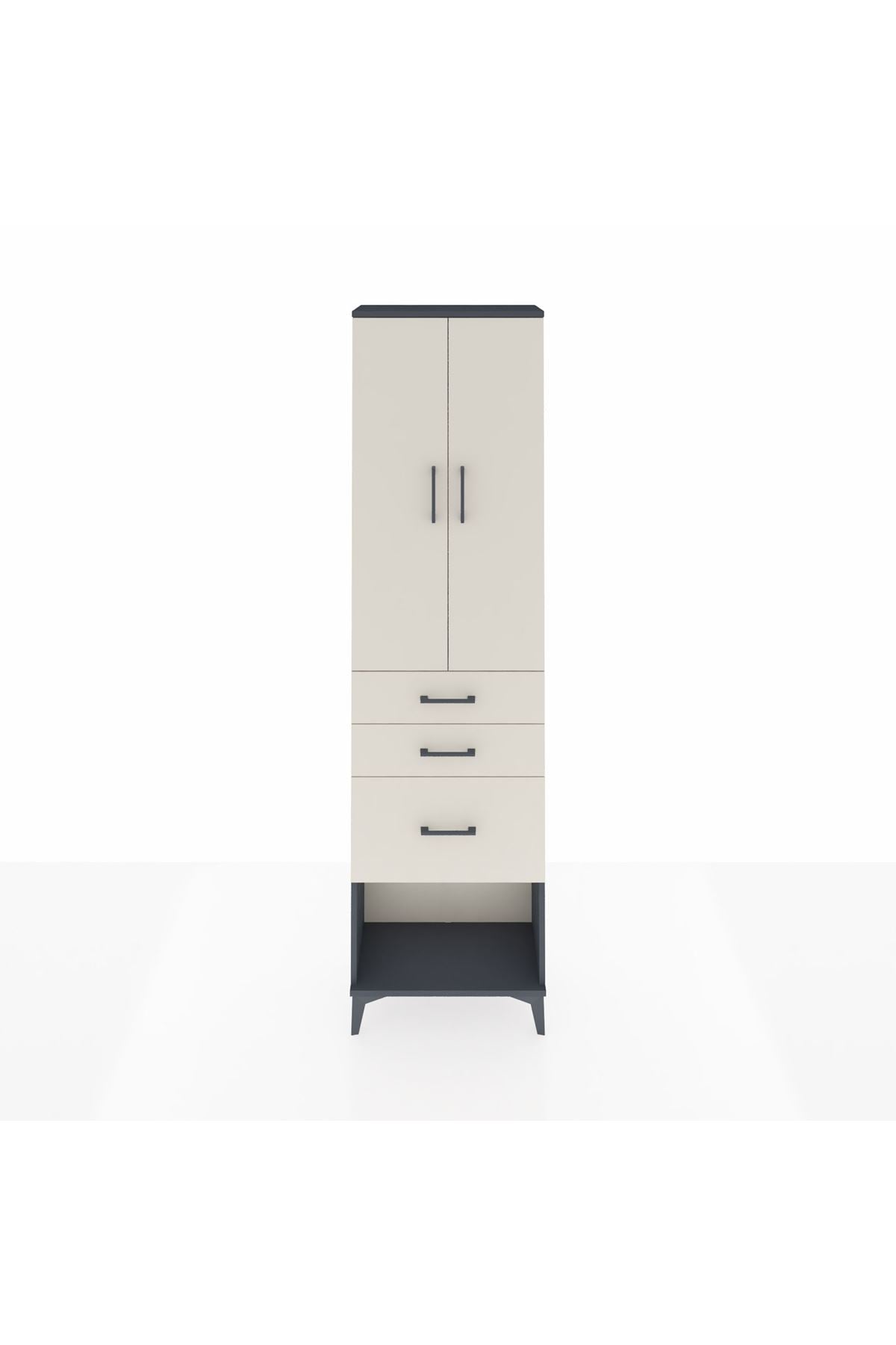 Arges Dolap 2 Raflı 3 Çekmeceli Tek Askılı 60x30x221 - S29M157V4A