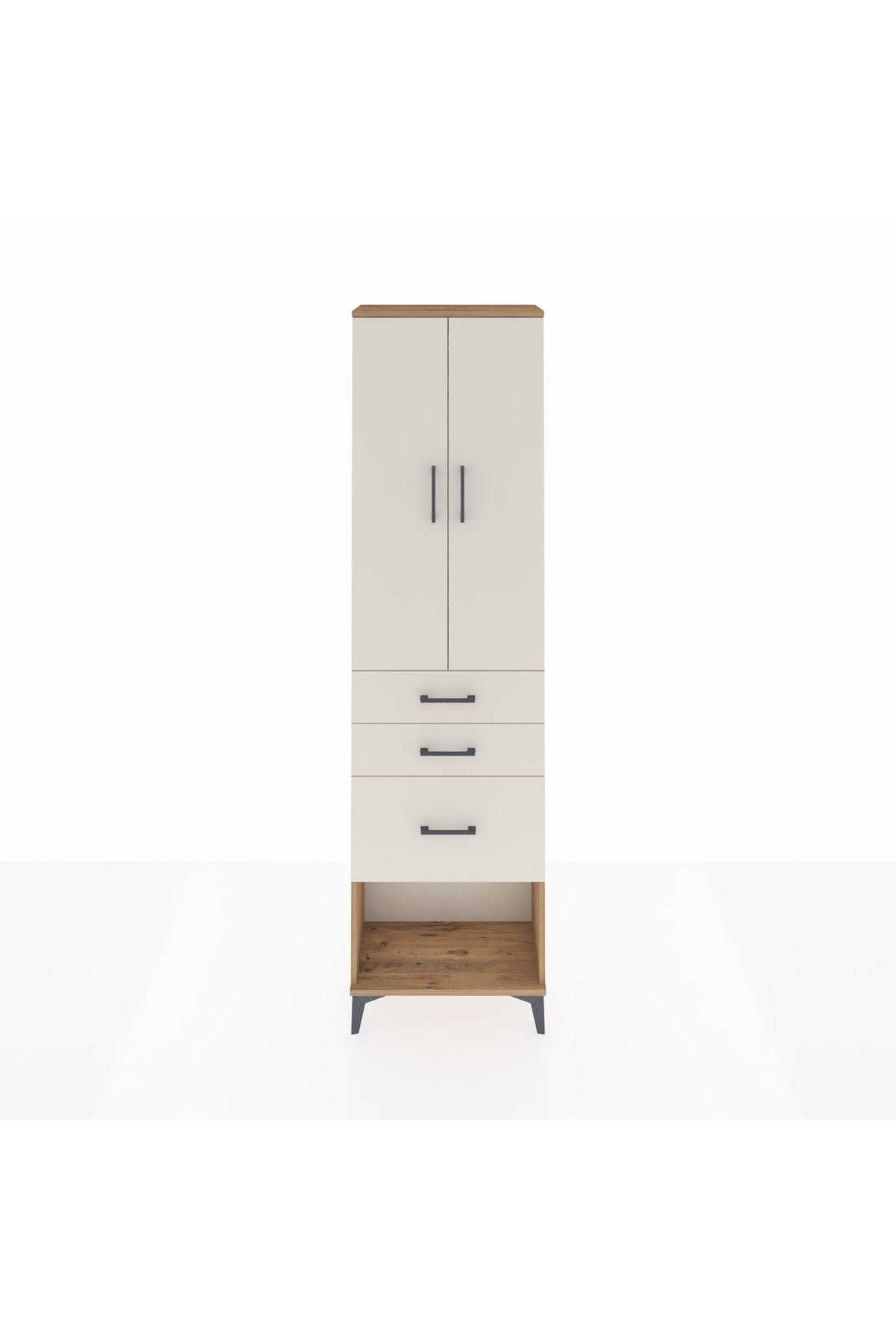 Arges Dolap 2 Raflı 3 Çekmeceli Tek Askılı 60x30x221 - S29M157V7A