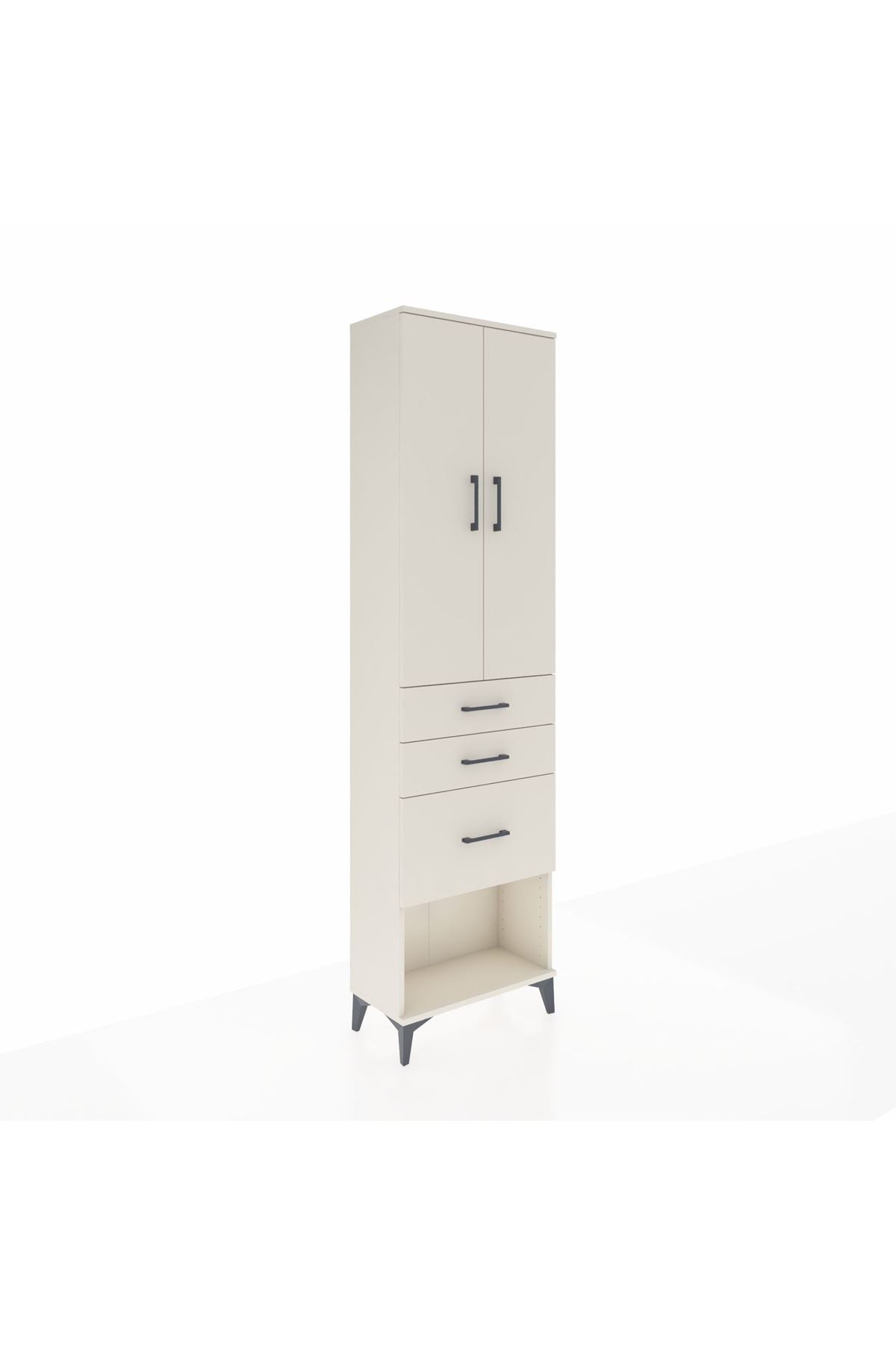 Arges Dolap 3 Raflı 3 Çekmeceli 2 Kapaklı 60x30x221 - S29M158V1A