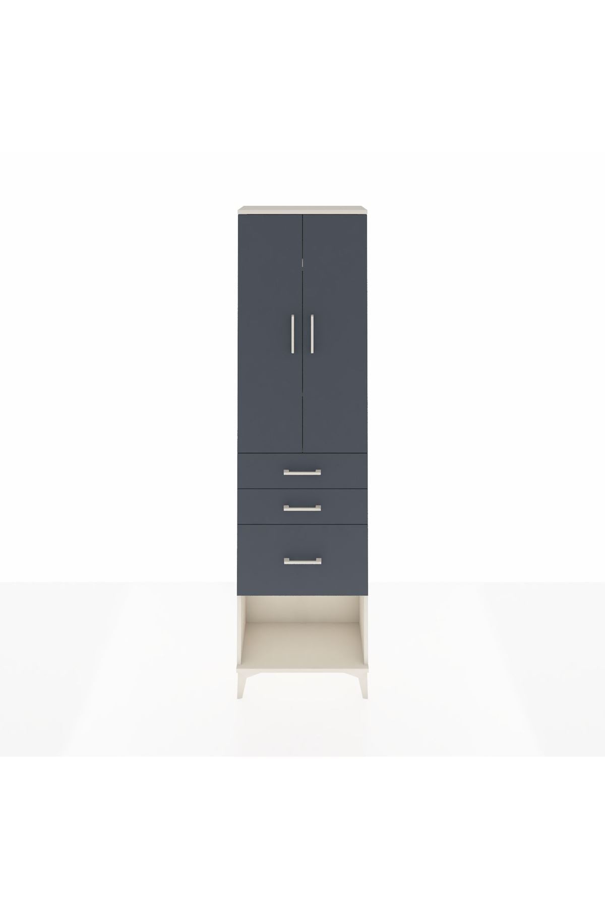 Arges Dolap 3 Raflı 3 Çekmeceli 2 Kapaklı 60x30x221 - S29M158V2A