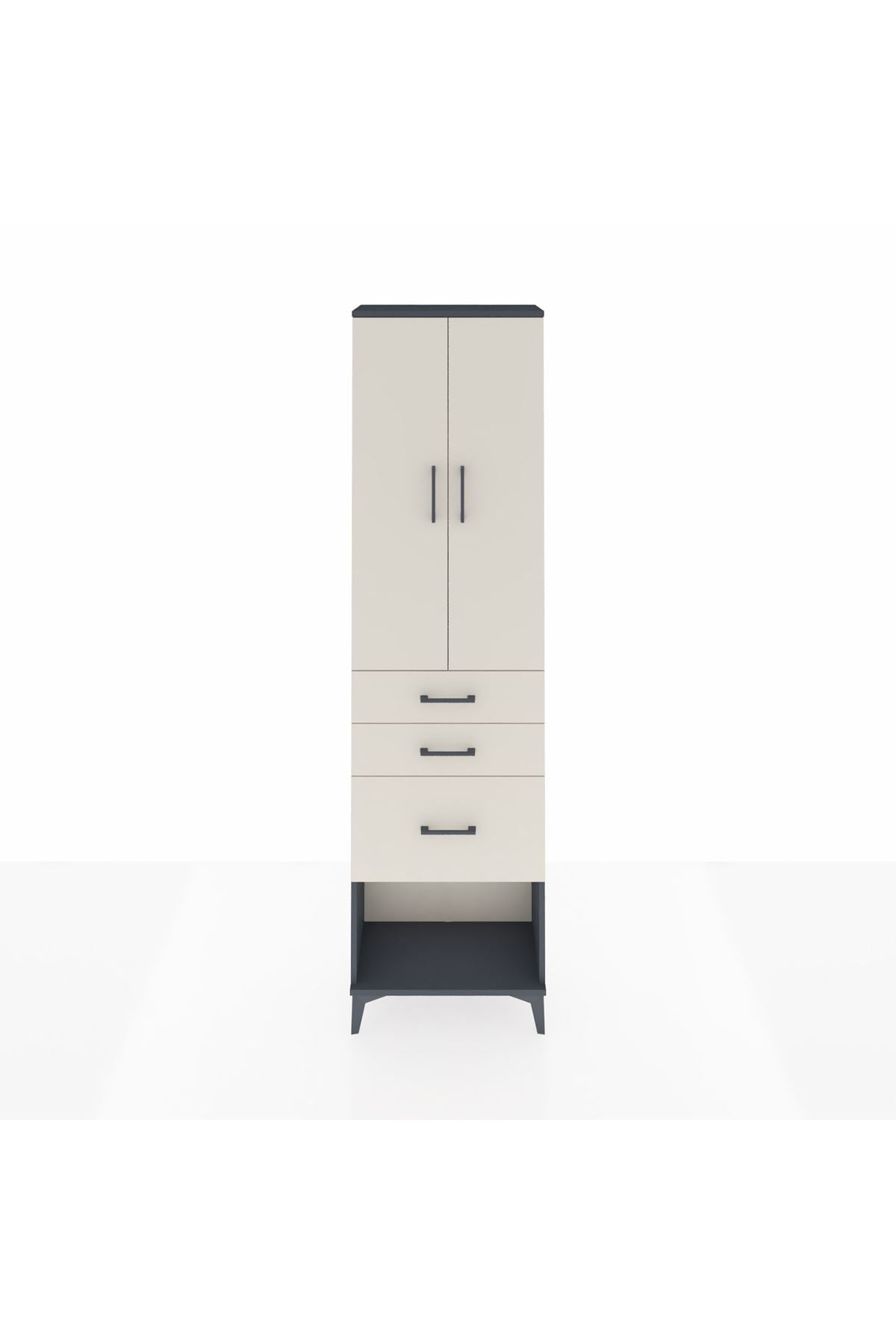 Arges Dolap 3 Raflı 3 Çekmeceli 2 Kapaklı 60x30x221 - S29M158V4A