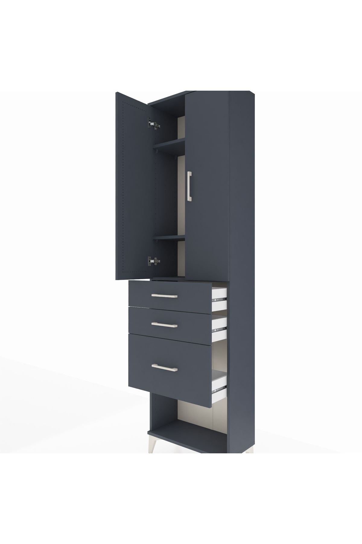 Arges Dolap 3 Raflı 3 Çekmeceli 2 Kapaklı 60x30x221 - S29M158V5A