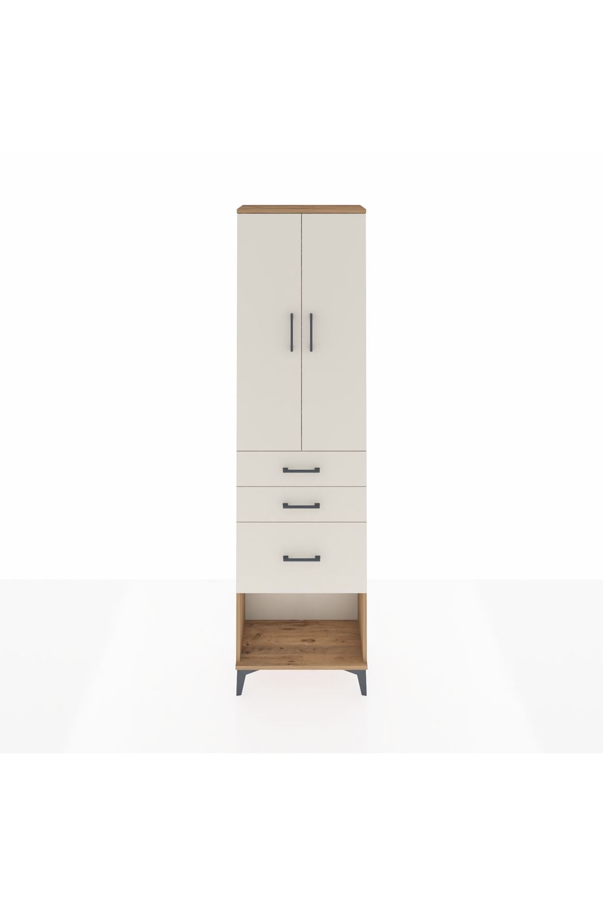 Arges Dolap 3 Raflı 3 Çekmeceli 2 Kapaklı 60x30x221 - S29M158V7A