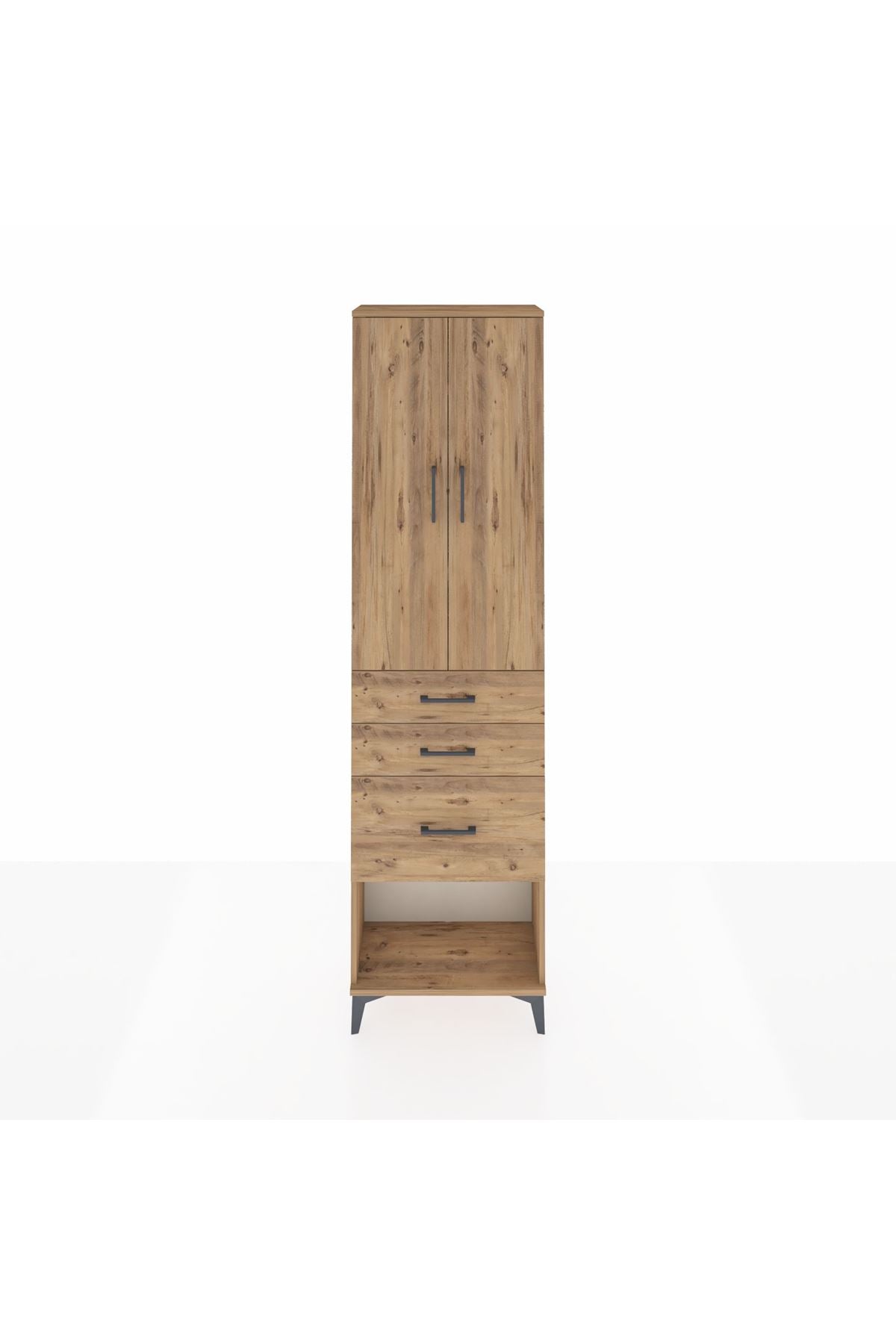 Arges Dolap 3 Raflı 3 Çekmeceli 2 Kapaklı 60x30x221 - S29M158V9A