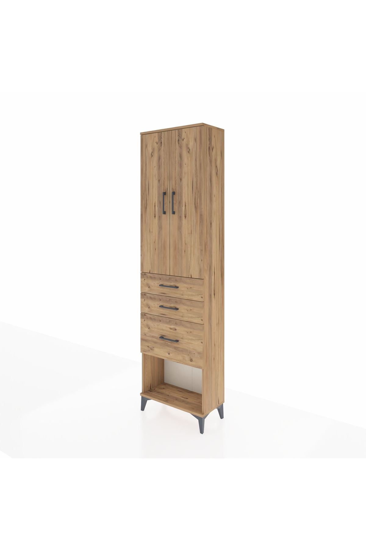 Arges Dolap 3 Raflı 3 Çekmeceli 2 Kapaklı 60x30x221 - S29M158V9A