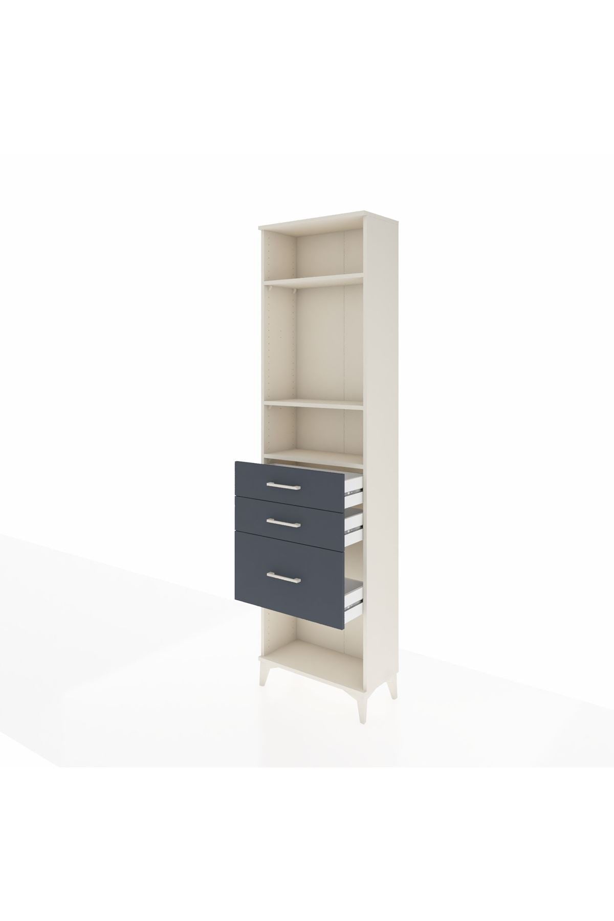 Arges Dolap 3 Raflı 3 Çekmeceli 60x30x221 - S29M159V2A