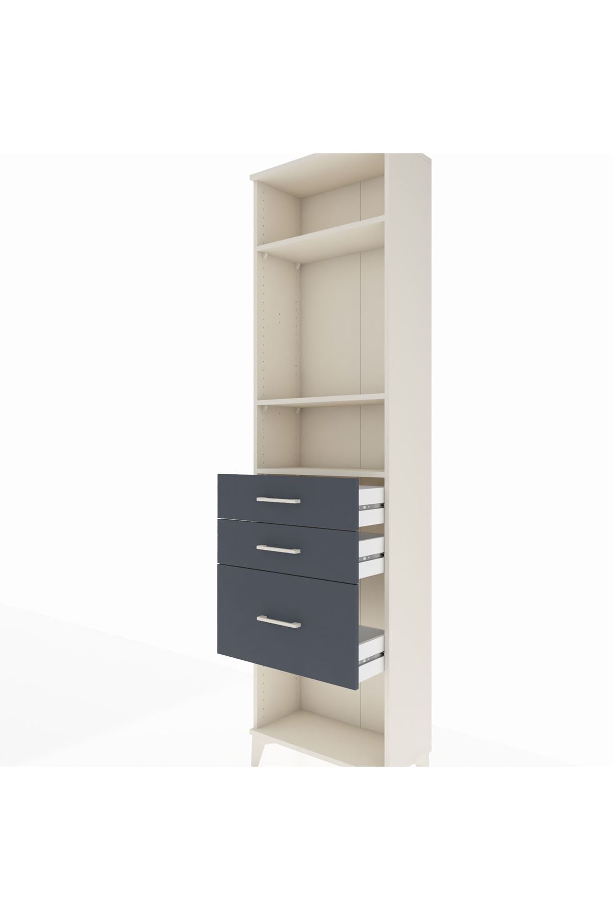 Arges Dolap 3 Raflı 3 Çekmeceli 60x30x221 - S29M159V2A