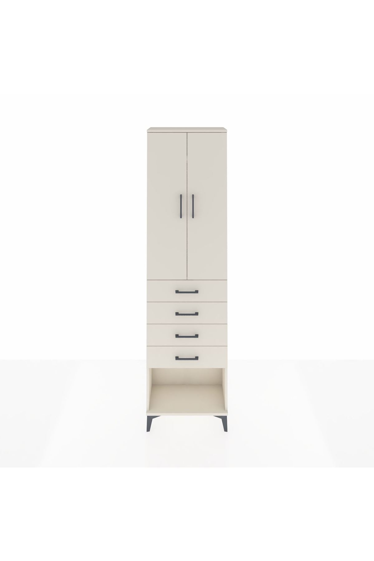Arges Dolap 2 Raflı 4 Çekmeceli Tek Askılı 60x30x221 - S29M160V1A