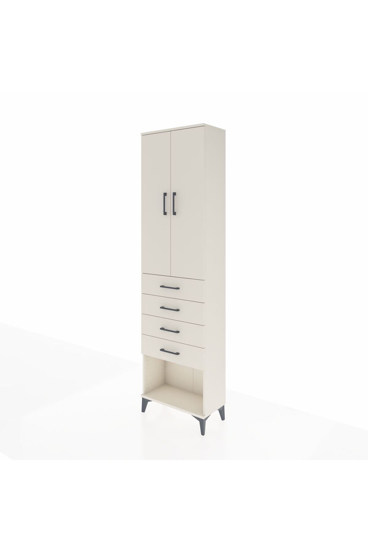 Arges Dolap 2 Raflı 4 Çekmeceli Tek Askılı 60x30x221 - S29M160V1A