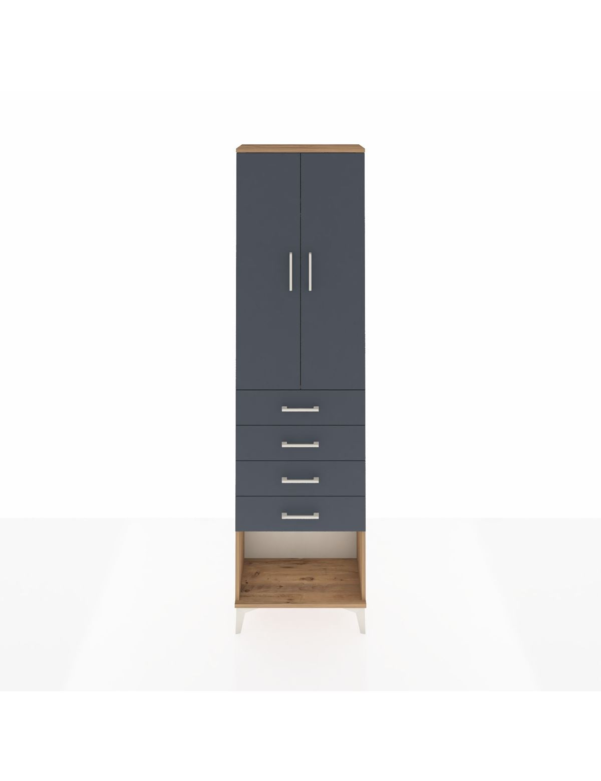 Arges Dolap 2 Raflı 4 Çekmeceli Tek Askılı 60x30x221 - S29M160V8A