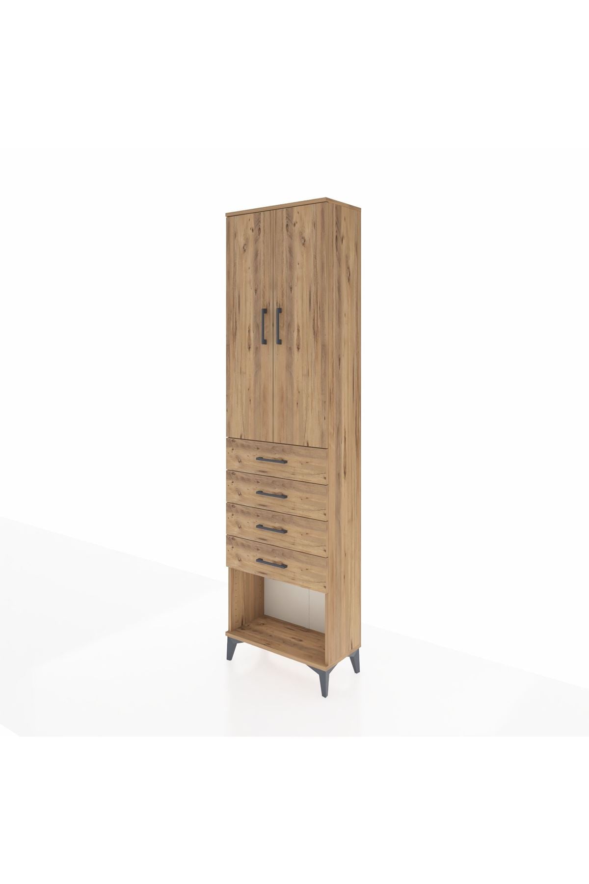 Arges Dolap 2 Raflı 4 Çekmeceli Tek Askılı 60x30x221 - S29M160V9A