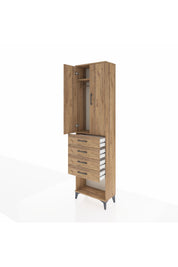 Arges Dolap 2 Raflı 4 Çekmeceli Tek Askılı 60x30x221 - S29M160V9A
