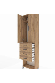 Arges Dolap 2 Raflı 4 Çekmeceli Tek Askılı 60x30x221 - S29M160V9A