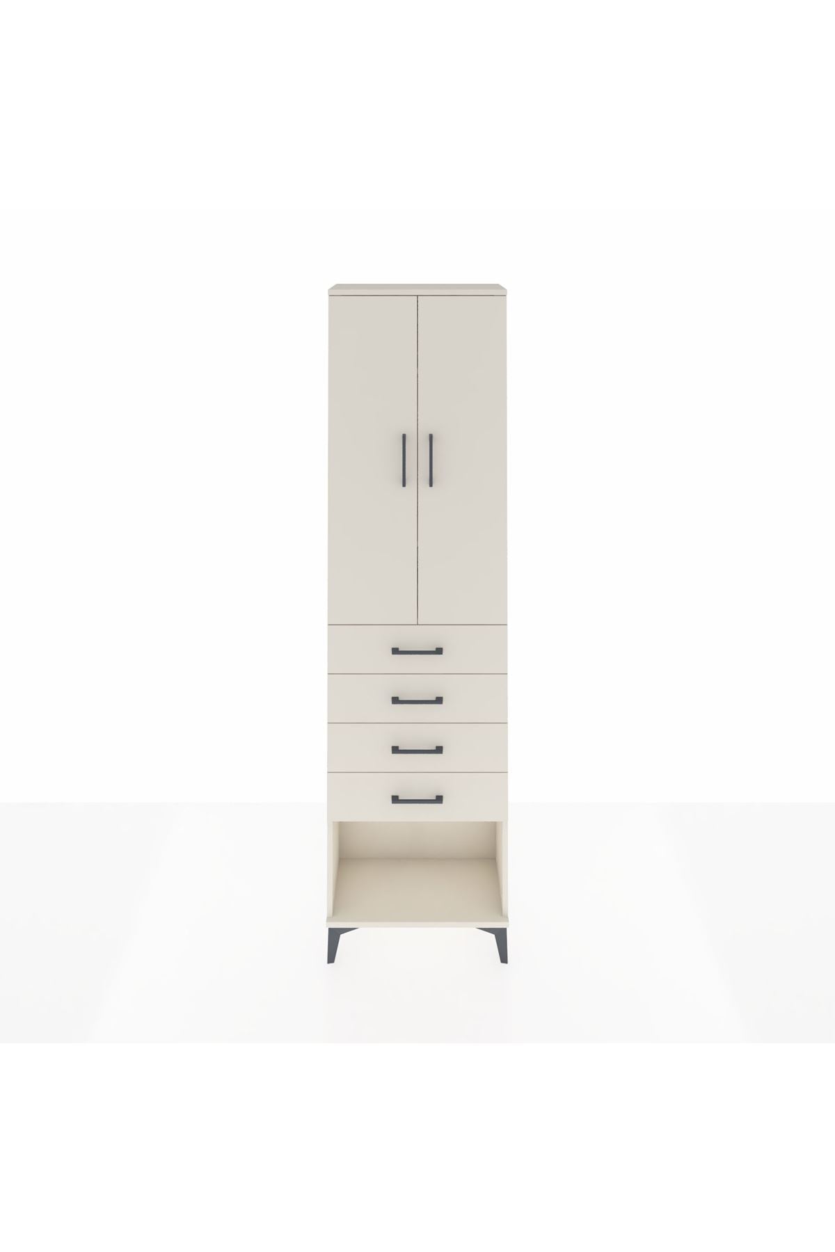 Arges Dolap 3 Raflı 4 Çekmeceli 2 Kapaklı 60x30x221 - S29M161V1A