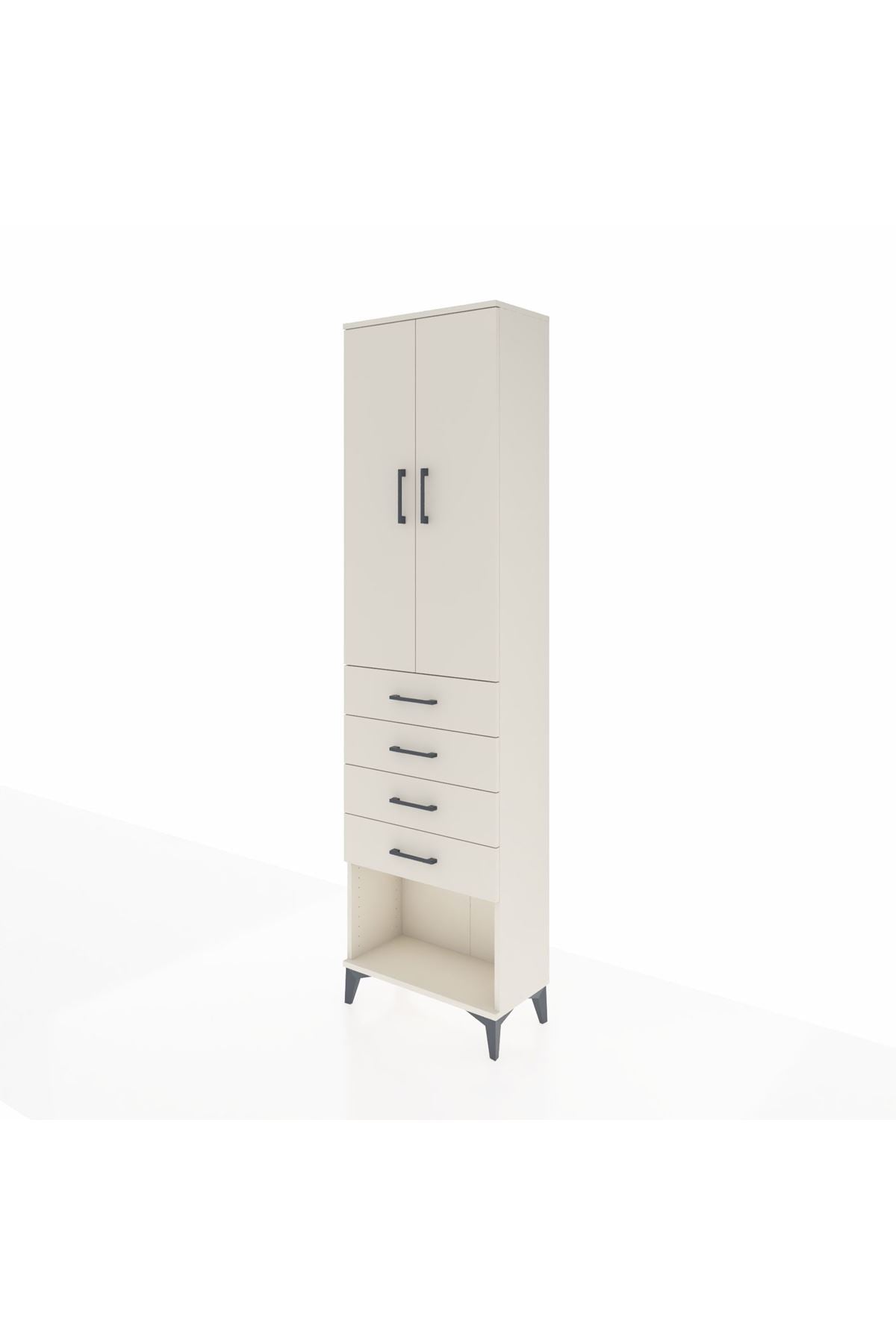 Arges Dolap 3 Raflı 4 Çekmeceli 2 Kapaklı 60x30x221 - S29M161V1A