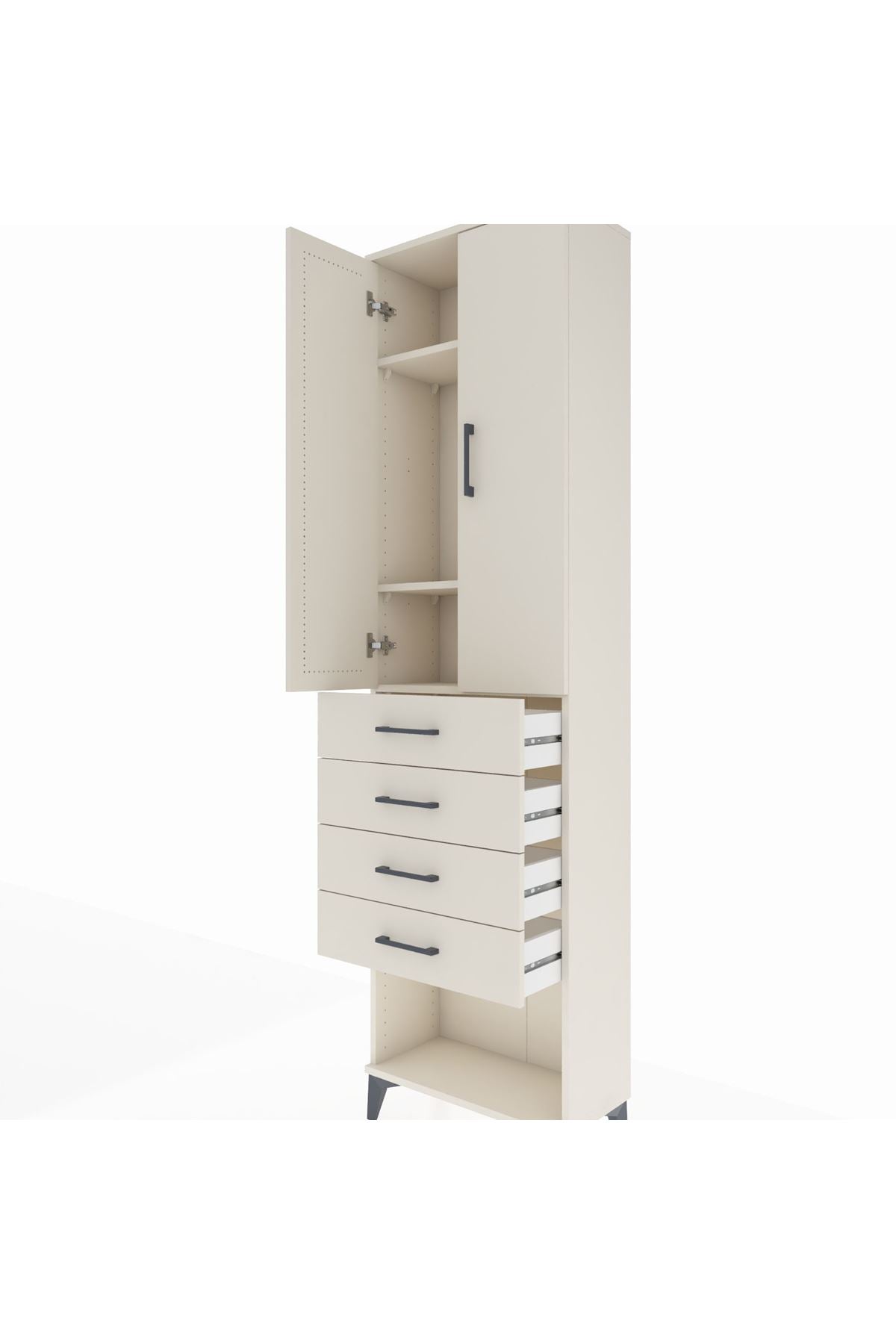 Arges Dolap 3 Raflı 4 Çekmeceli 2 Kapaklı 60x30x221 - S29M161V1A