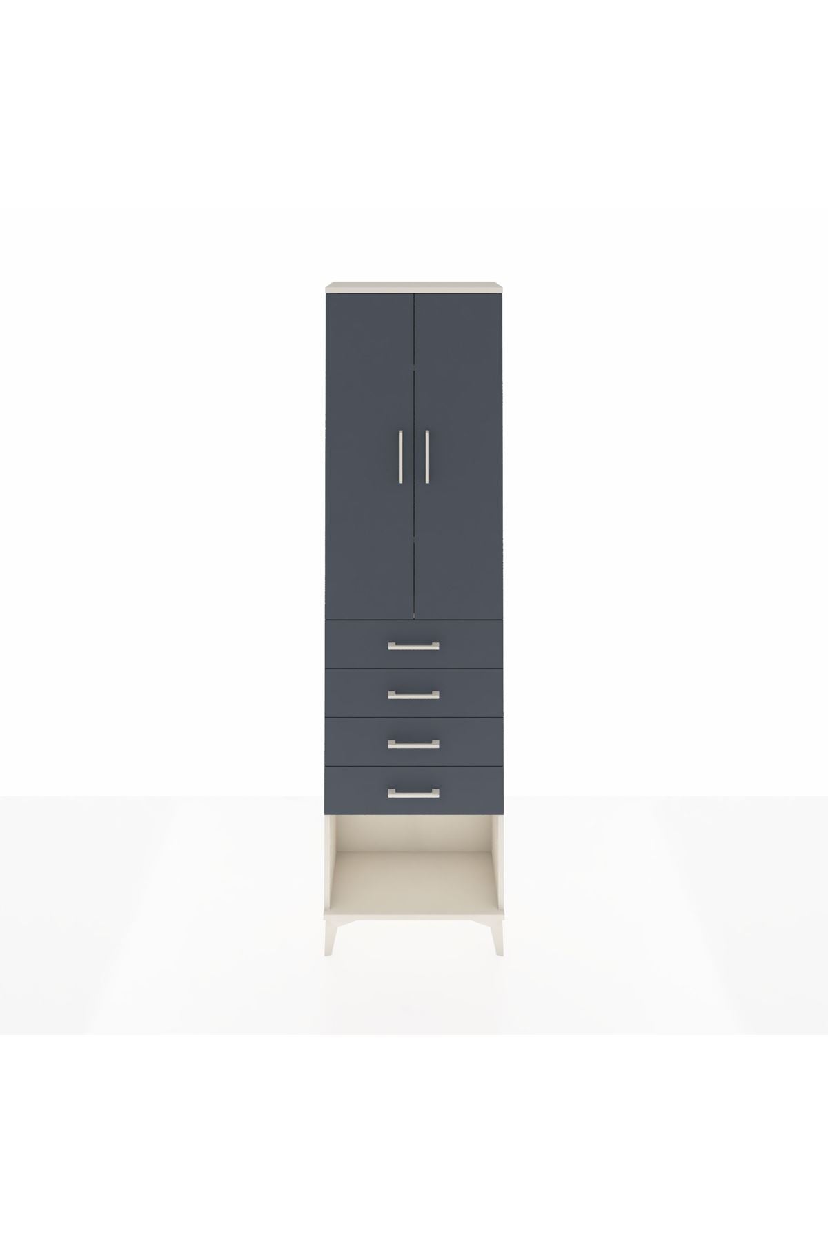 Arges Dolap 3 Raflı 4 Çekmeceli 2 Kapaklı 60x30x221 - S29M161V2A