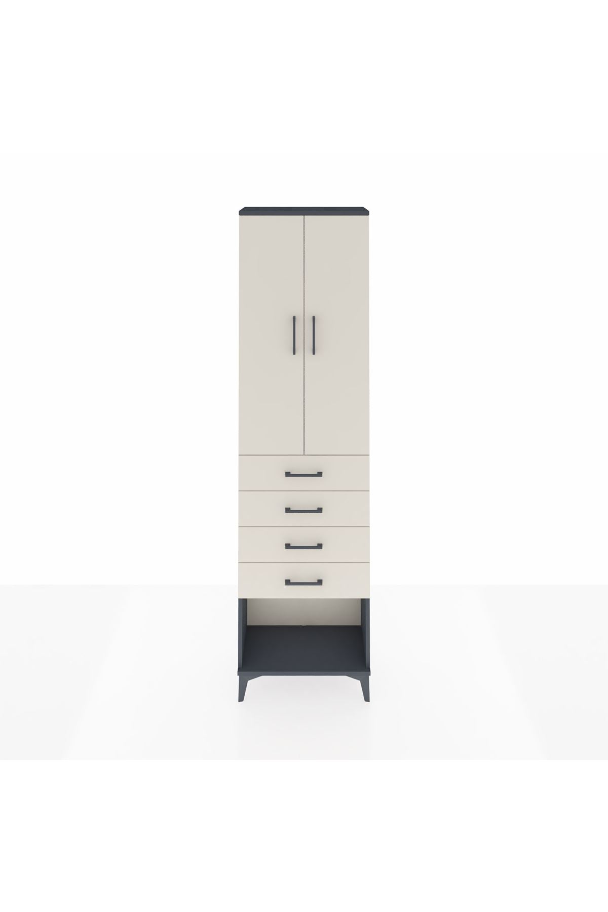 Arges Dolap 3 Raflı 4 Çekmeceli 2 Kapaklı 60x30x221 - S29M161V4A