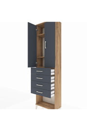 Arges Dolap 3 Raflı 4 Çekmeceli 2 Kapaklı 60x30x221 - S29M161V8A