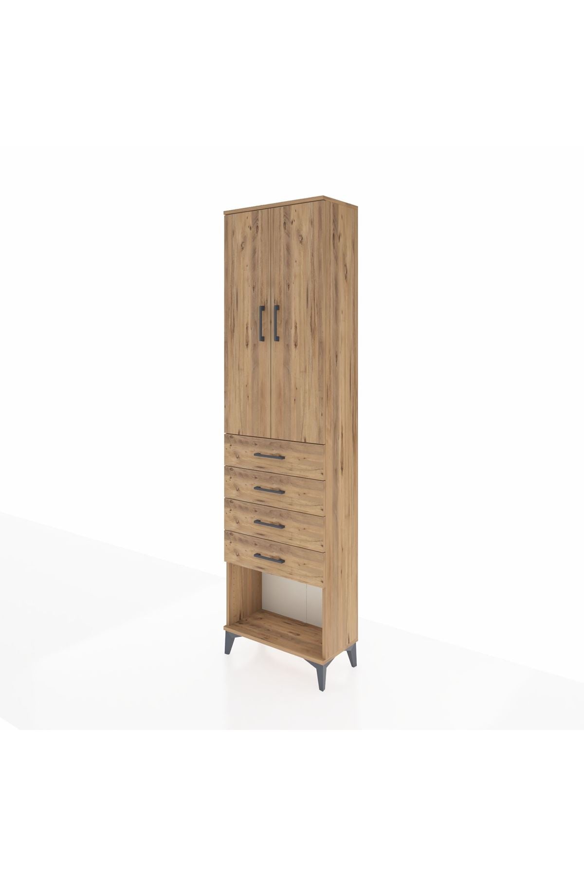 Arges Dolap 3 Raflı 4 Çekmeceli 2 Kapaklı 60x30x221 - S29M161V9A