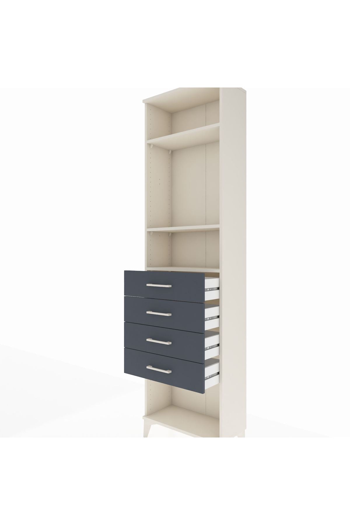 Arges Dolap 3 Raflı 4 Çekmeceli 60x30x221 - S29M162V2A