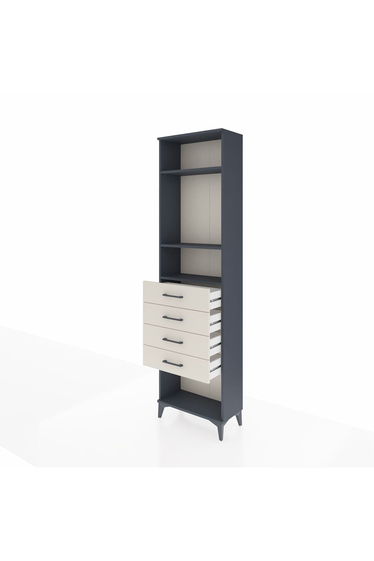 Arges Dolap 3 Raflı 4 Çekmeceli 60x30x221 - S29M162V4A