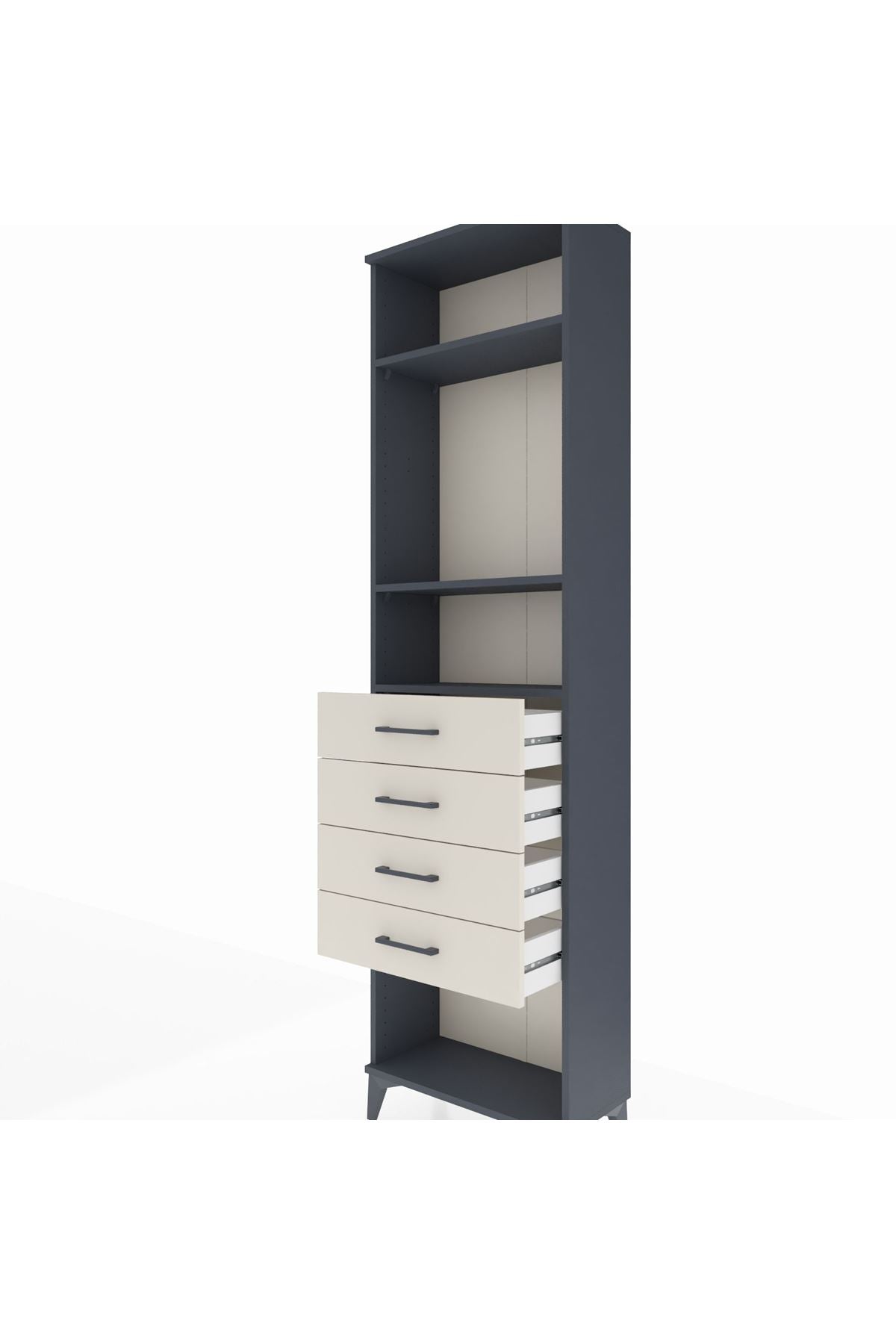Arges Dolap 3 Raflı 4 Çekmeceli 60x30x221 - S29M162V4A