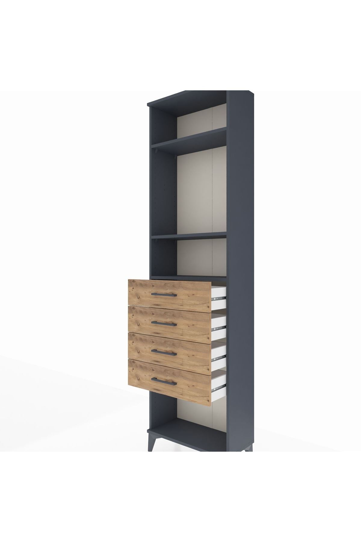 Arges Dolap 3 Raflı 4 Çekmeceli 60x30x221 - S29M162V6A